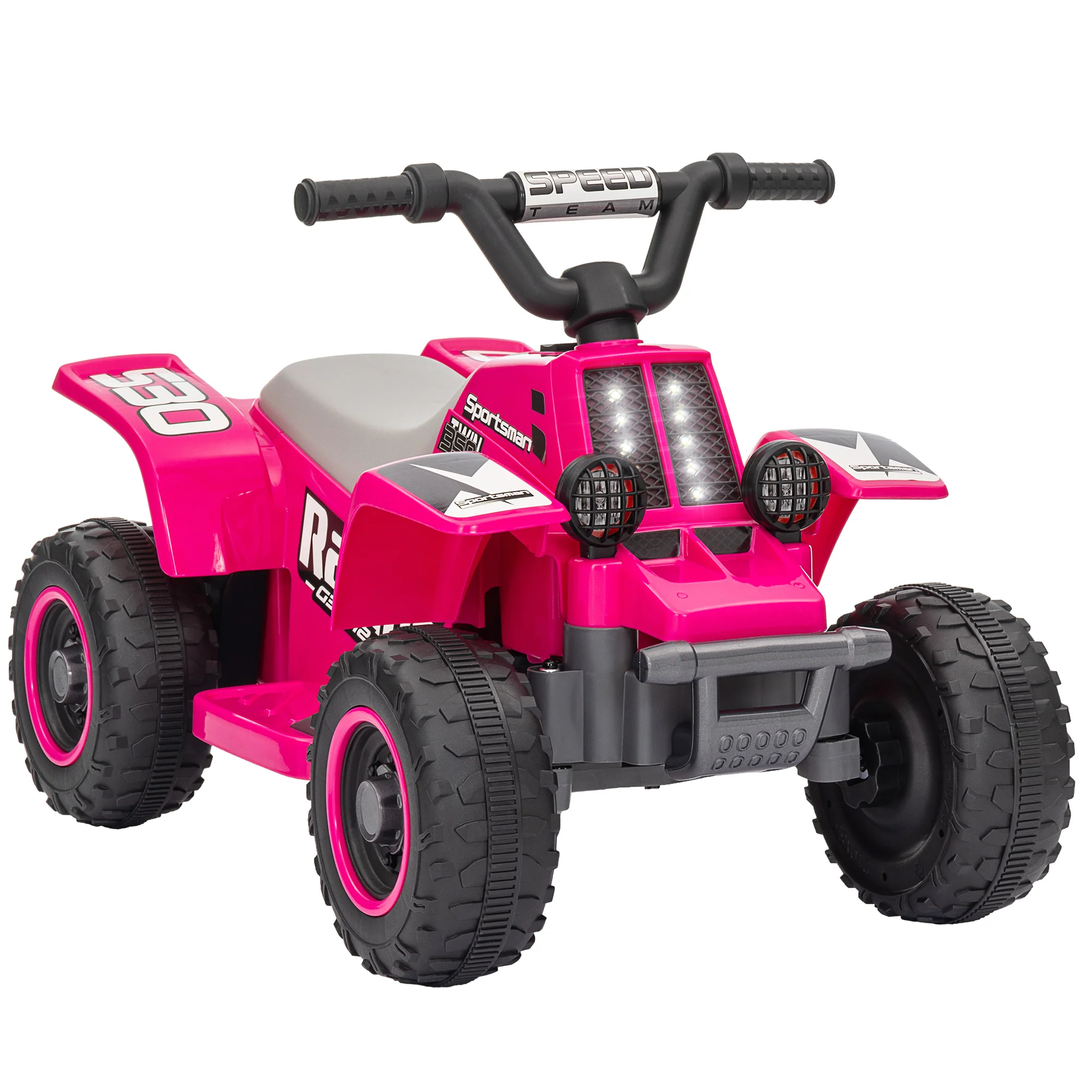 AIYAPLAY 6V Electric Quad Bike For Kids W/ Forward Backward - Yellow/Pink - Image 10