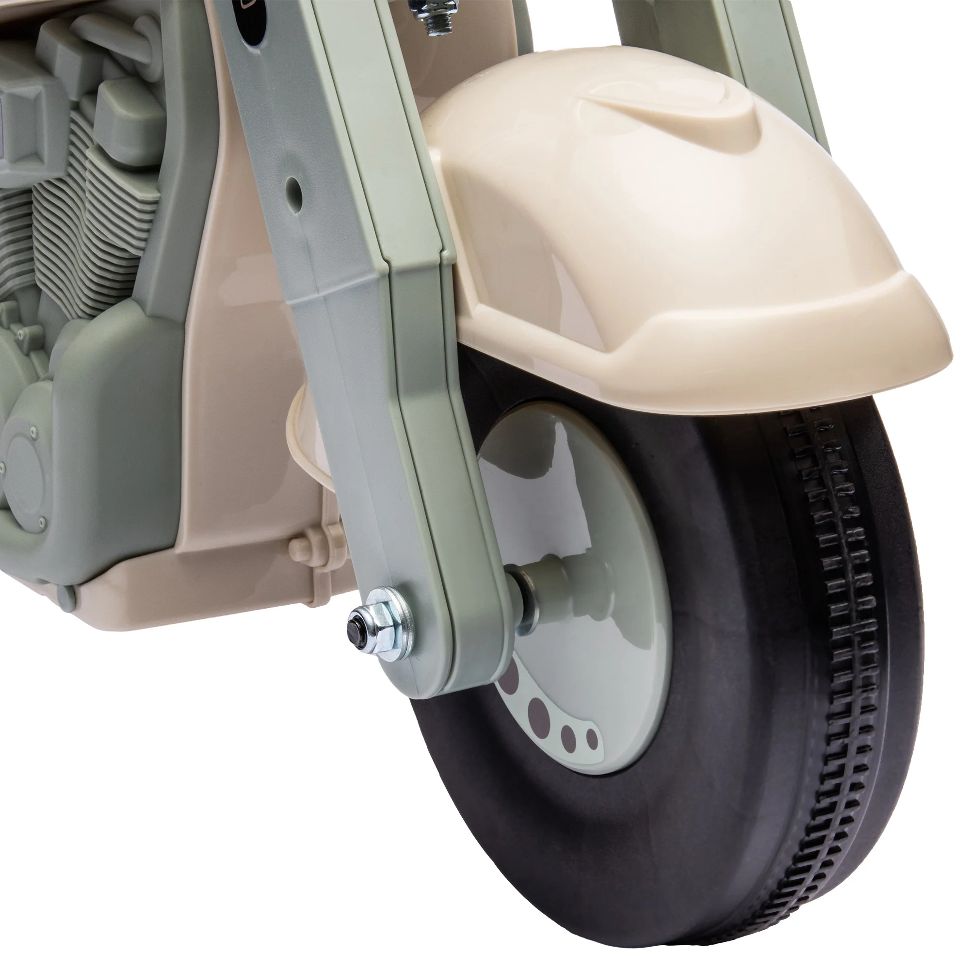 AIYAPLAY Cream White Ride On Car Foot To Floor Kids Car W/ Music, Bubble - Image 7