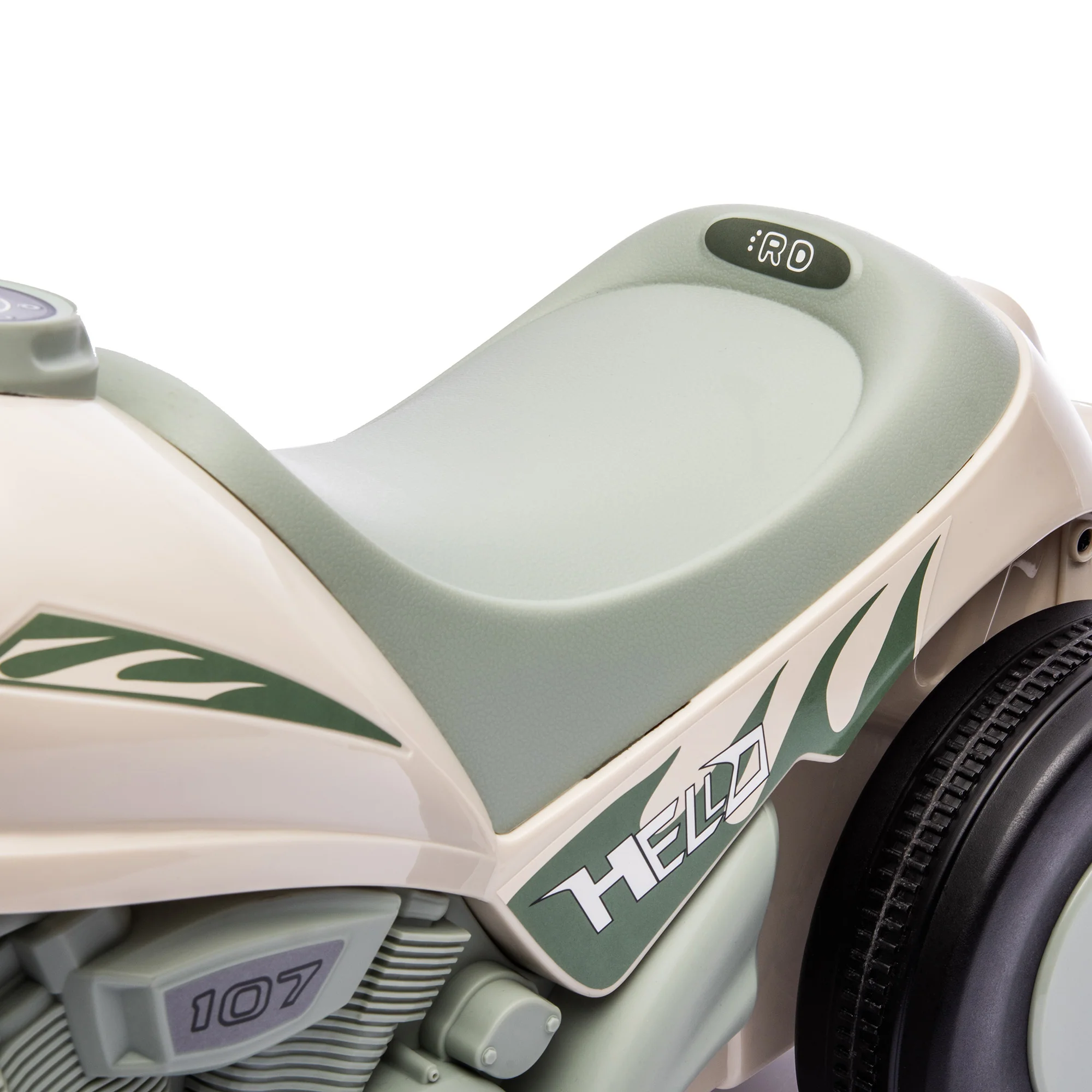 AIYAPLAY Cream White Ride On Car Foot To Floor Kids Car W/ Music, Bubble - Image 8