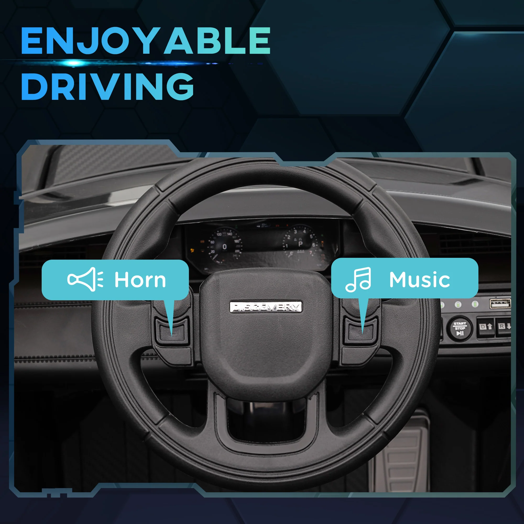 AIYAPLAY Land Rover Licensed Kids Electric Car W/ Remote Music - White/Black - Image 13