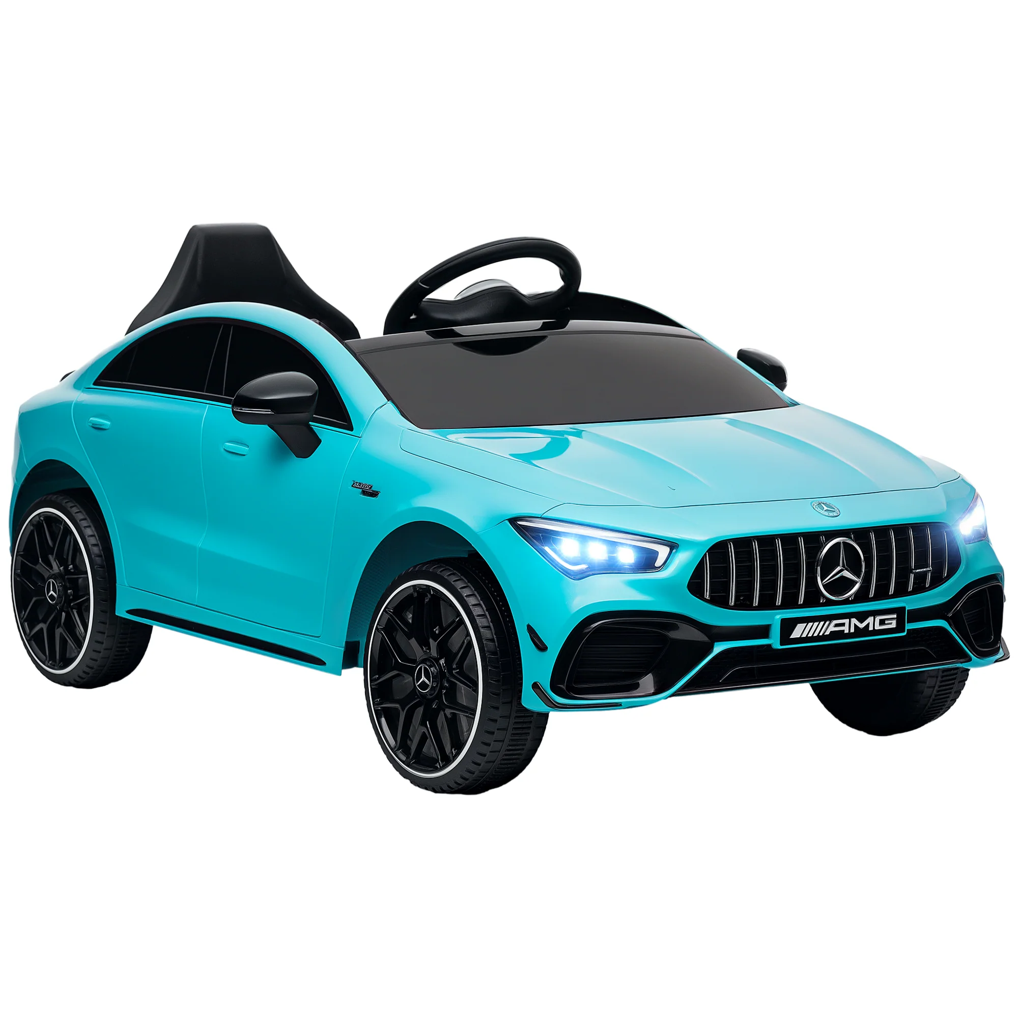AIYAPLAY Mercedes-AMG CLA 45 Licensed 12V Ride On Car W/ Music - Black/Blue/White/Yellow - Image 18