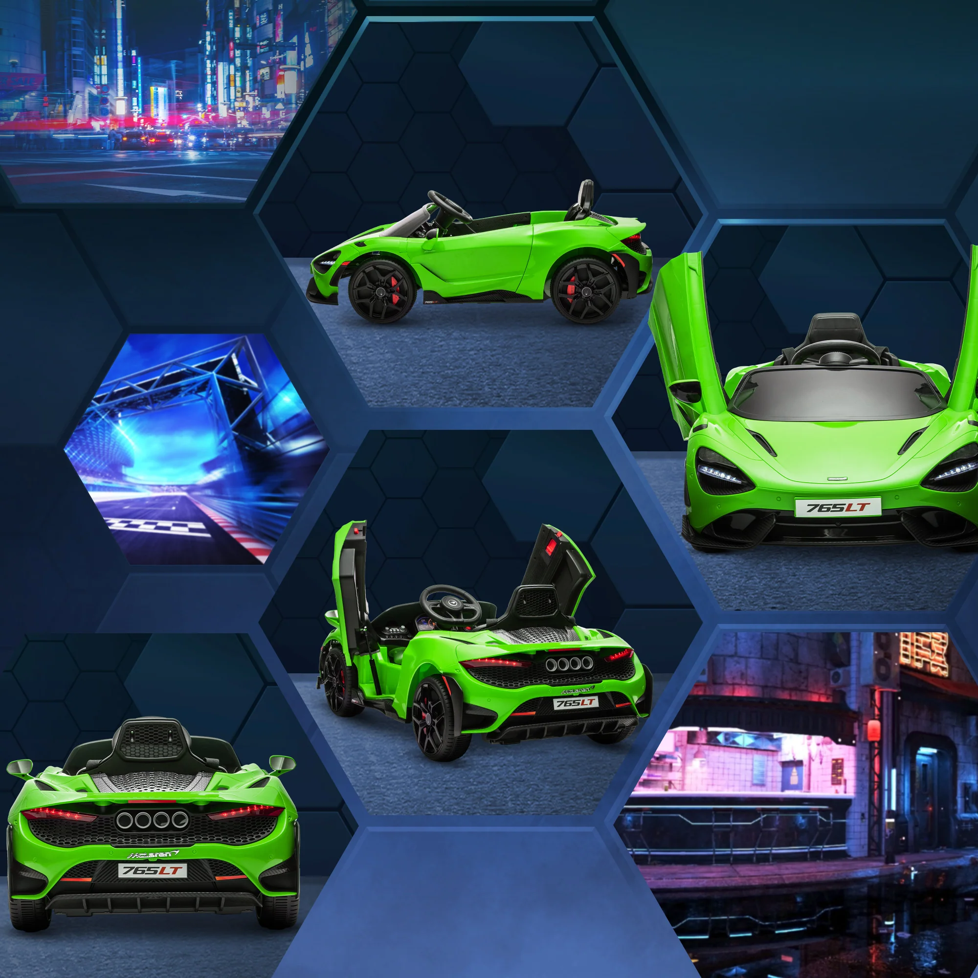 AIYAPLAY Orange McLaren 765LT Licensed 12V Kids Ride On Car W/ MP3 Music - Image 18