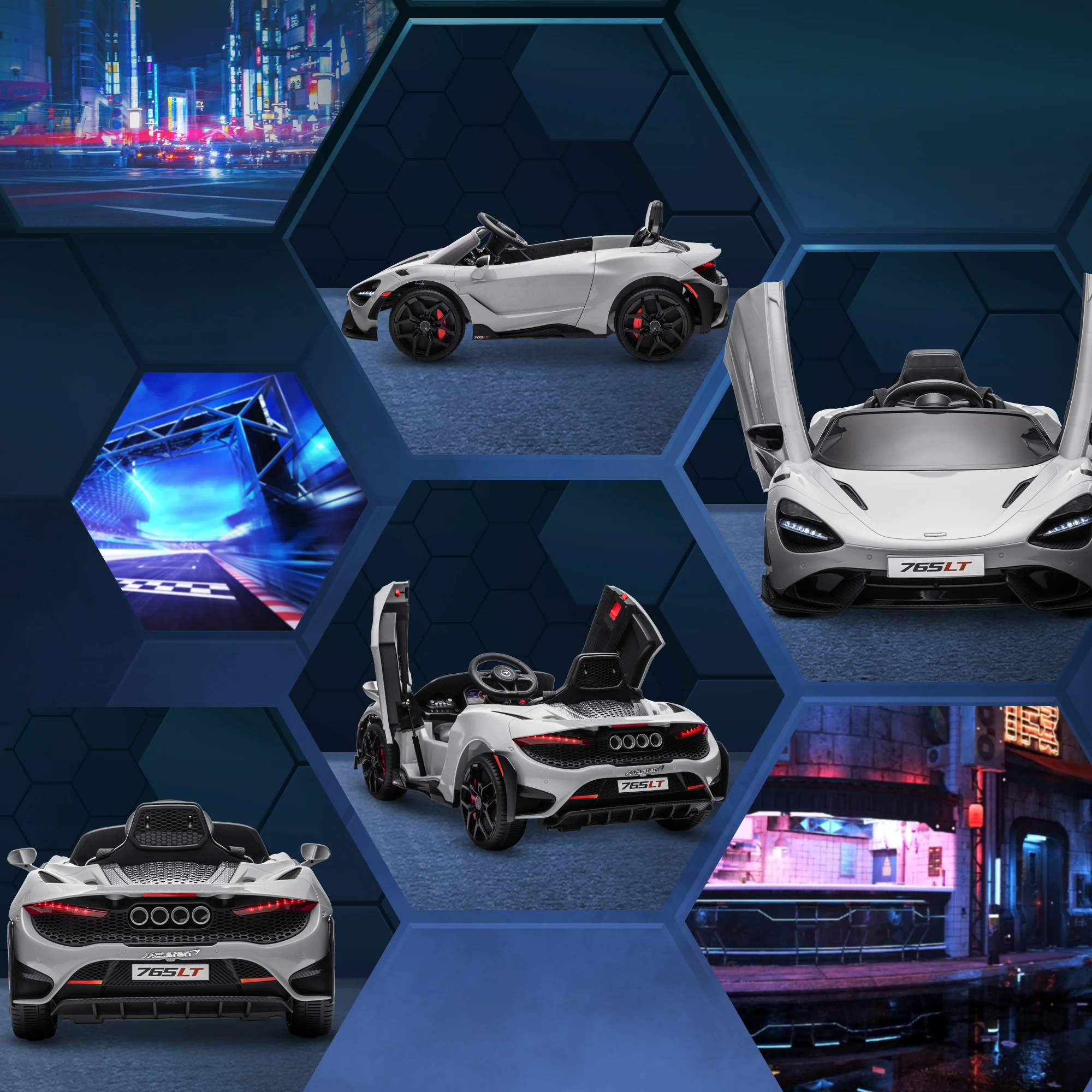 AIYAPLAY Orange McLaren 765LT Licensed 12V Kids Ride On Car W/ MP3 Music - Image 27