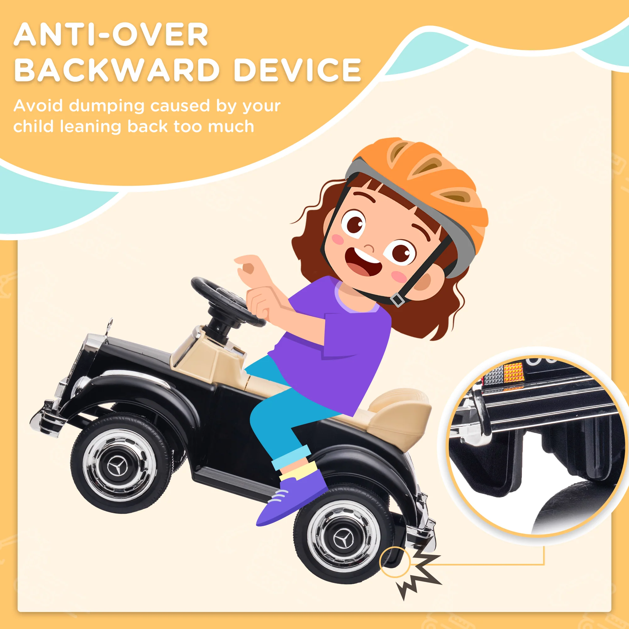 AIYAPLAY Ride On Sliding Car Foot To Floor Mercedes-Benz 300S Licensed For Kids - Image 3