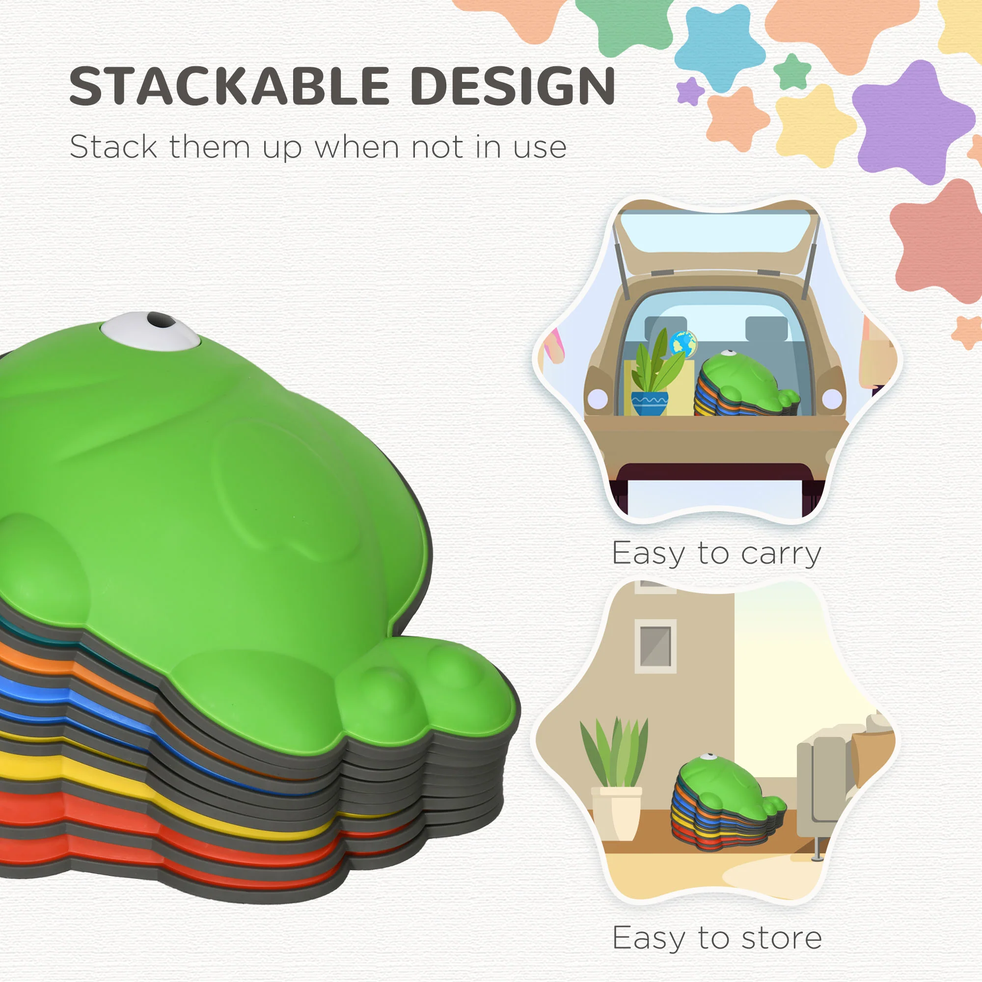 AIYAPLAY Stepping Stones Kids, 9 Pcs Balance Stepping Stones For Sensory - Image 4