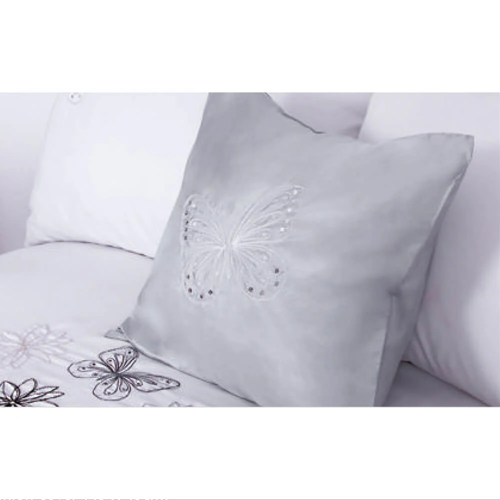 Butterfly Flower Complete Bedding Set - Silver (Bed in a bag) - Image 3