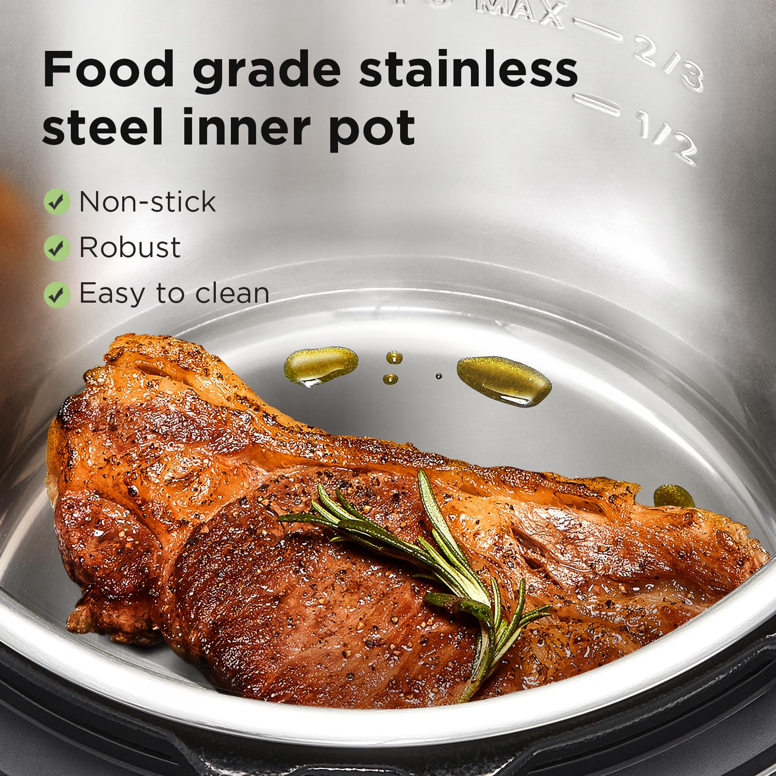 Comfee 1200W Multifunctional Household Pressure Cooker 7.6L Stainless Steel Inner Pot - Image 6