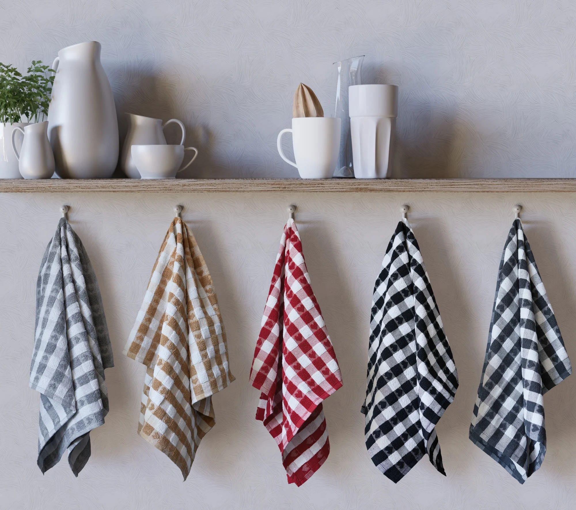 Hearts - Jumbo Heavy Weight Check Tea Towel with Heart Detail in Black - Image 3