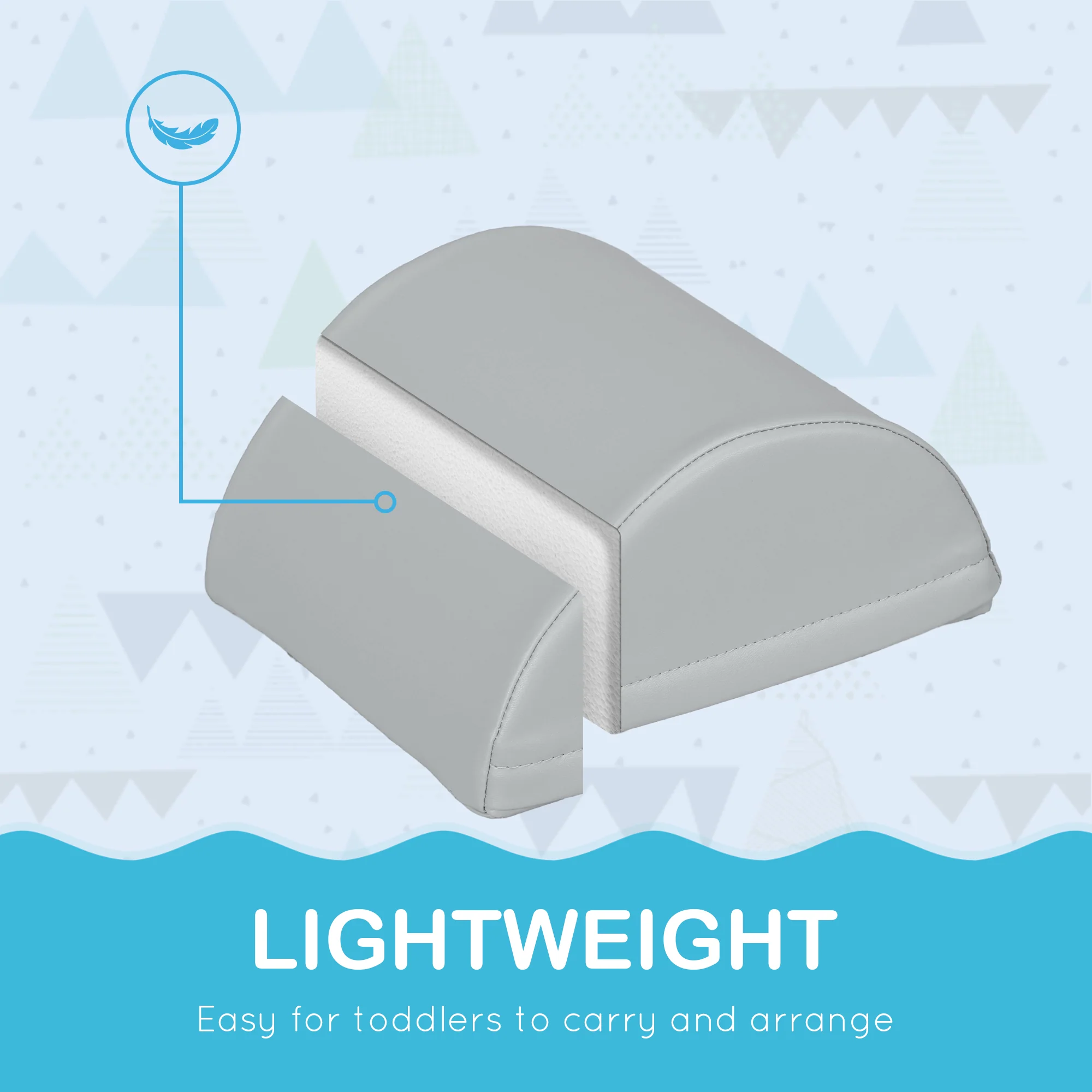 HOMCOM 11 Piece Soft Play Equipment For Toddlers, Soft Play Set , Blue - Image 7