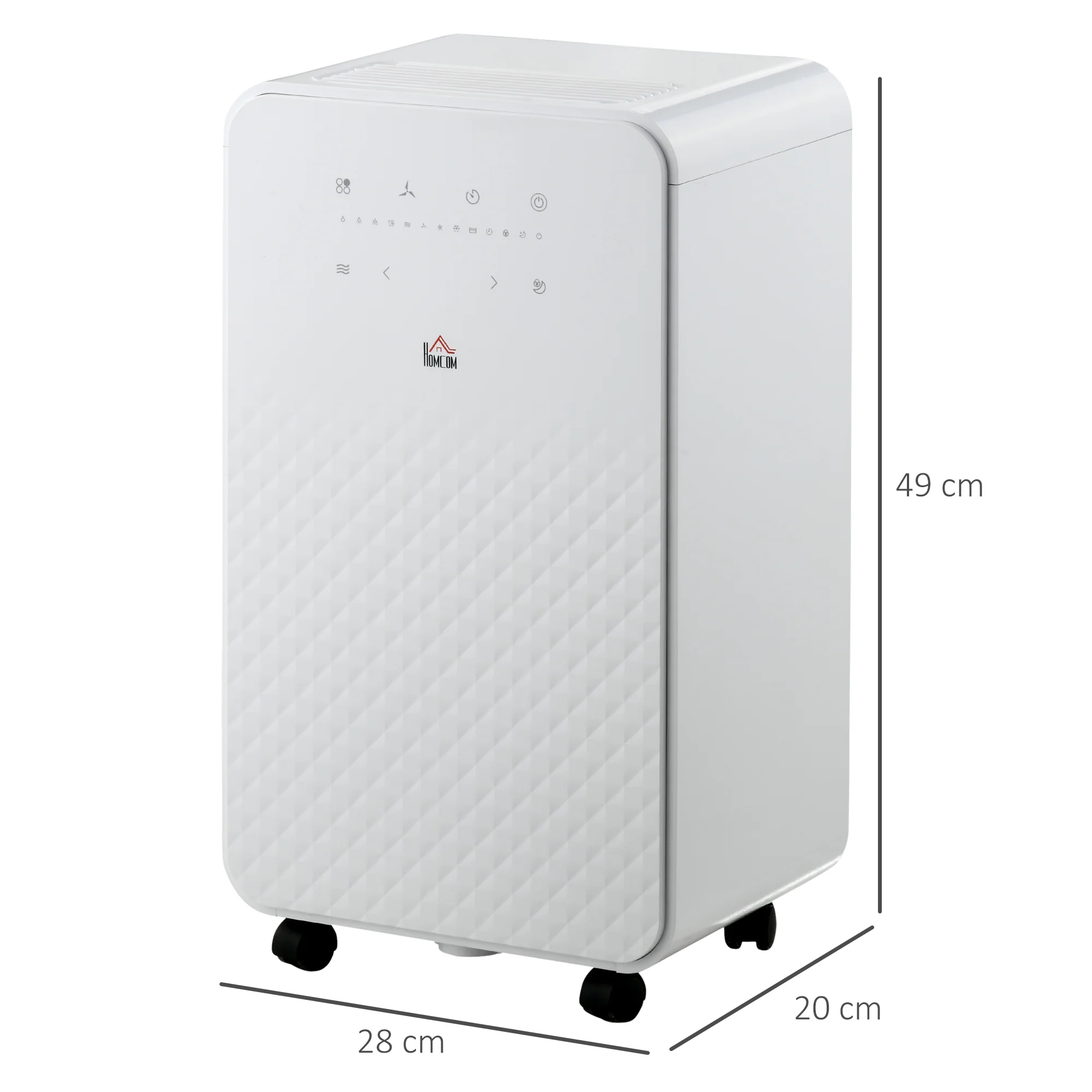 HOMCOM 12L/Day Protable Quiet Air Dehumidifier With Purifier, Timer, 5 Modes - Image 5