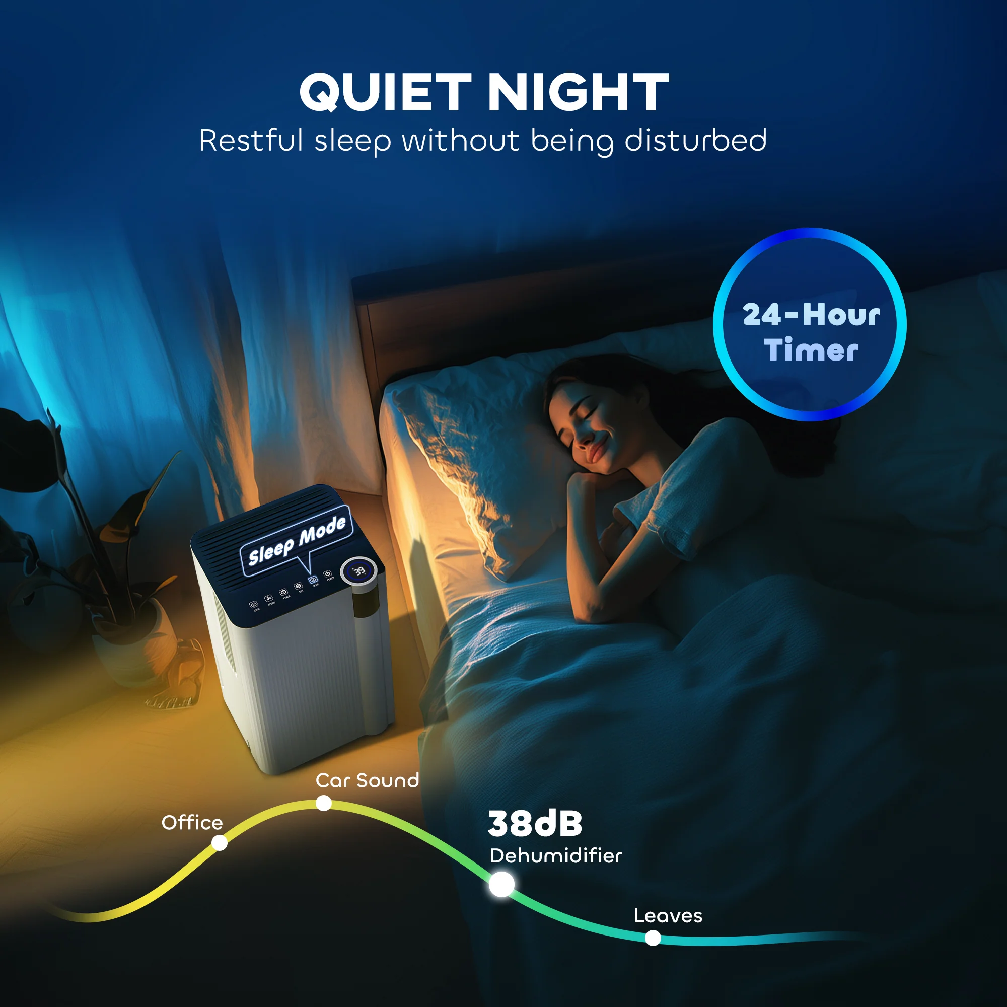 HOMCOM 12L Dehumidifier With Filter, Auto Defrost, Children Lock, For Home - Image 7