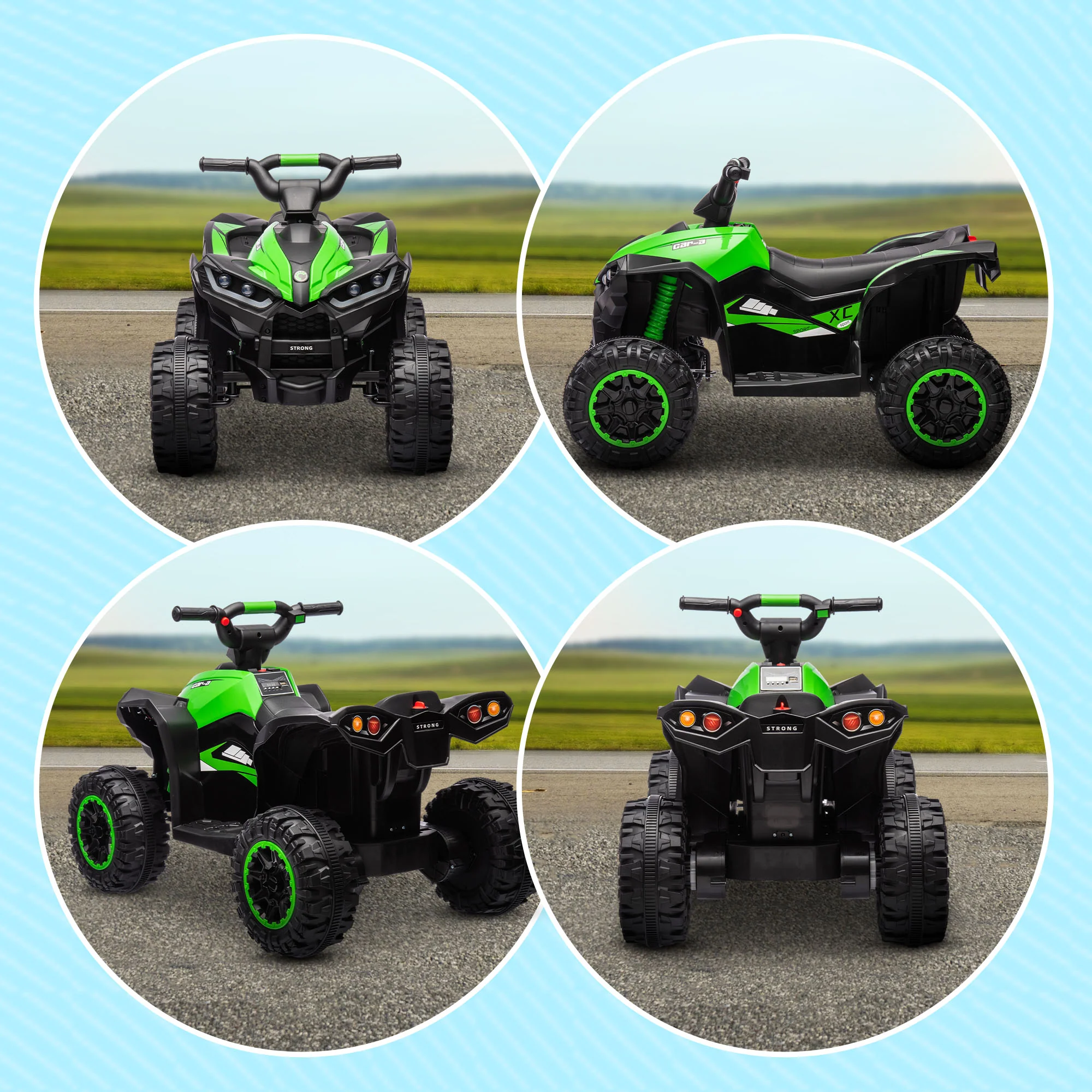 HOMCOM 12V Electric Quad Bikes For Kids Ride On Car ATV Toy For 3-5 Years Red - Image 15