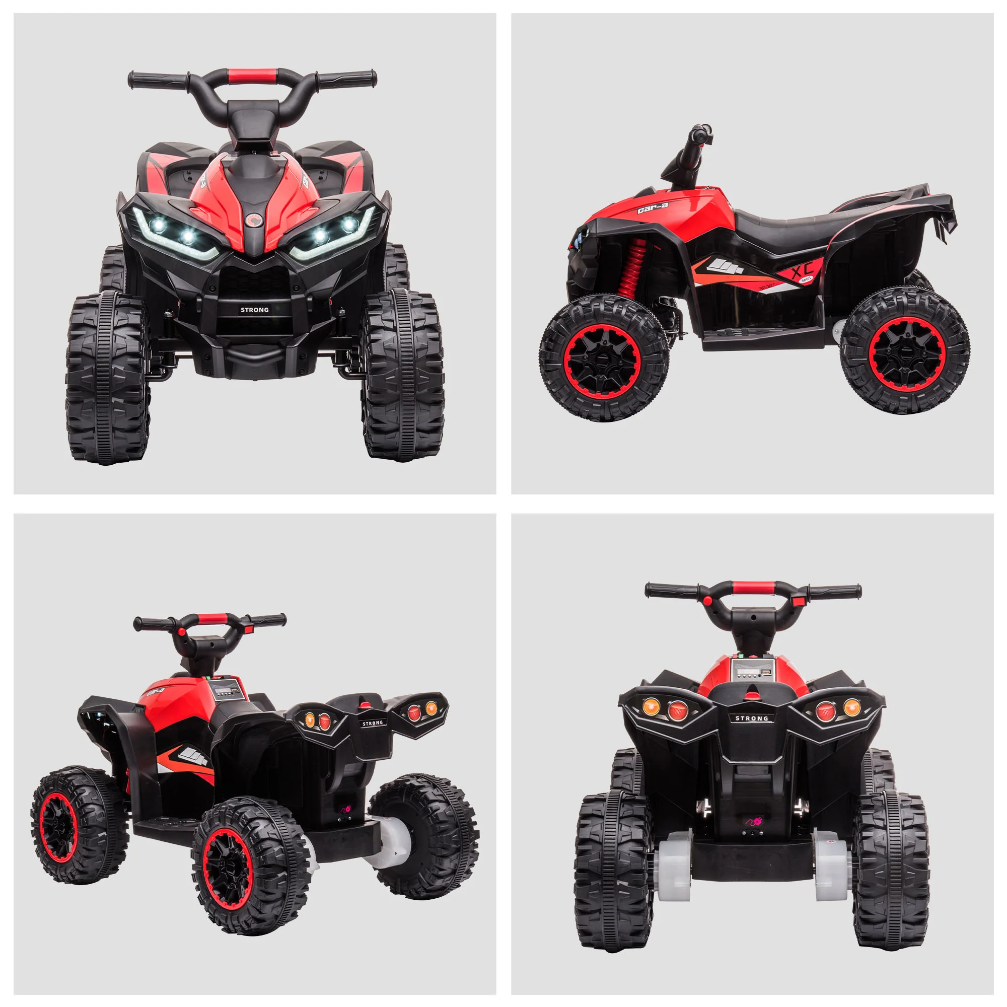 HOMCOM 12V Electric Quad Bikes For Kids Ride On Car ATV Toy For 3-5 Years Red - Image 8