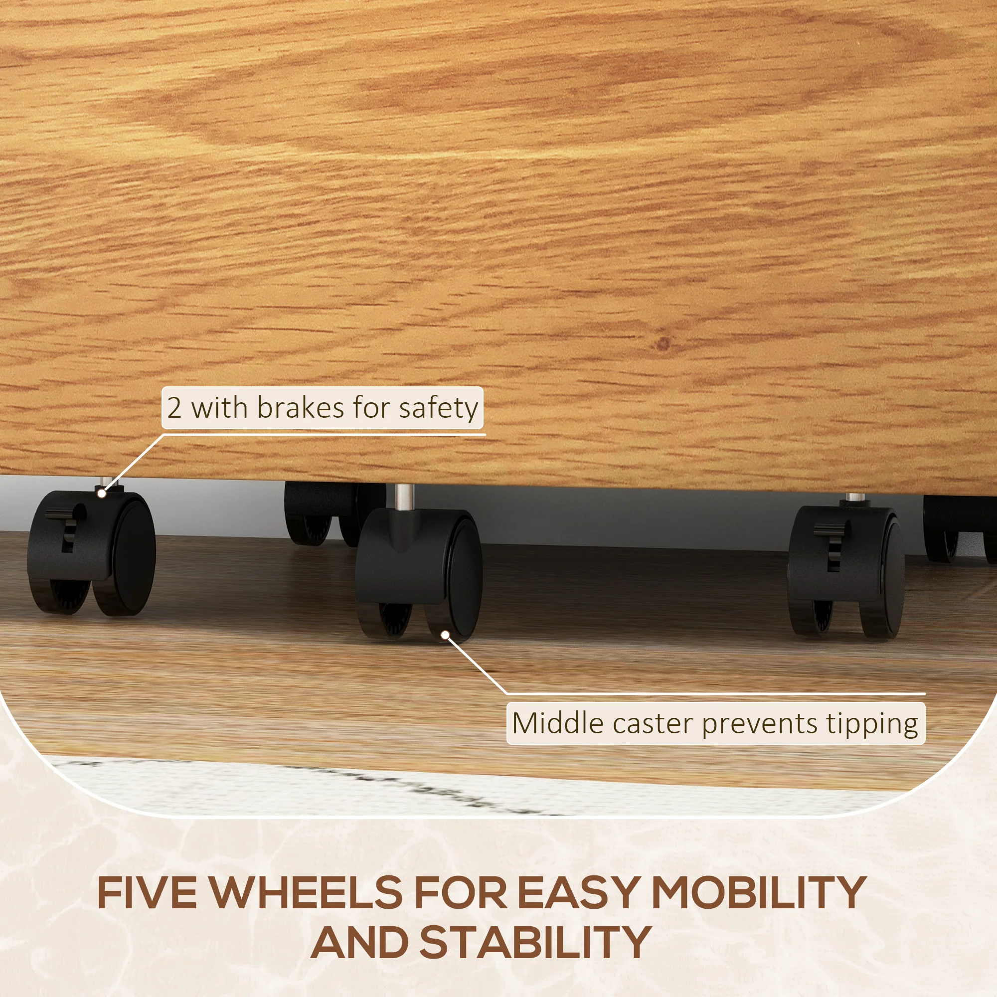 HOMCOM 2 Drawer Filing Cabinet With Adjustable Hanging Bars For A4 And Letter - Image 7