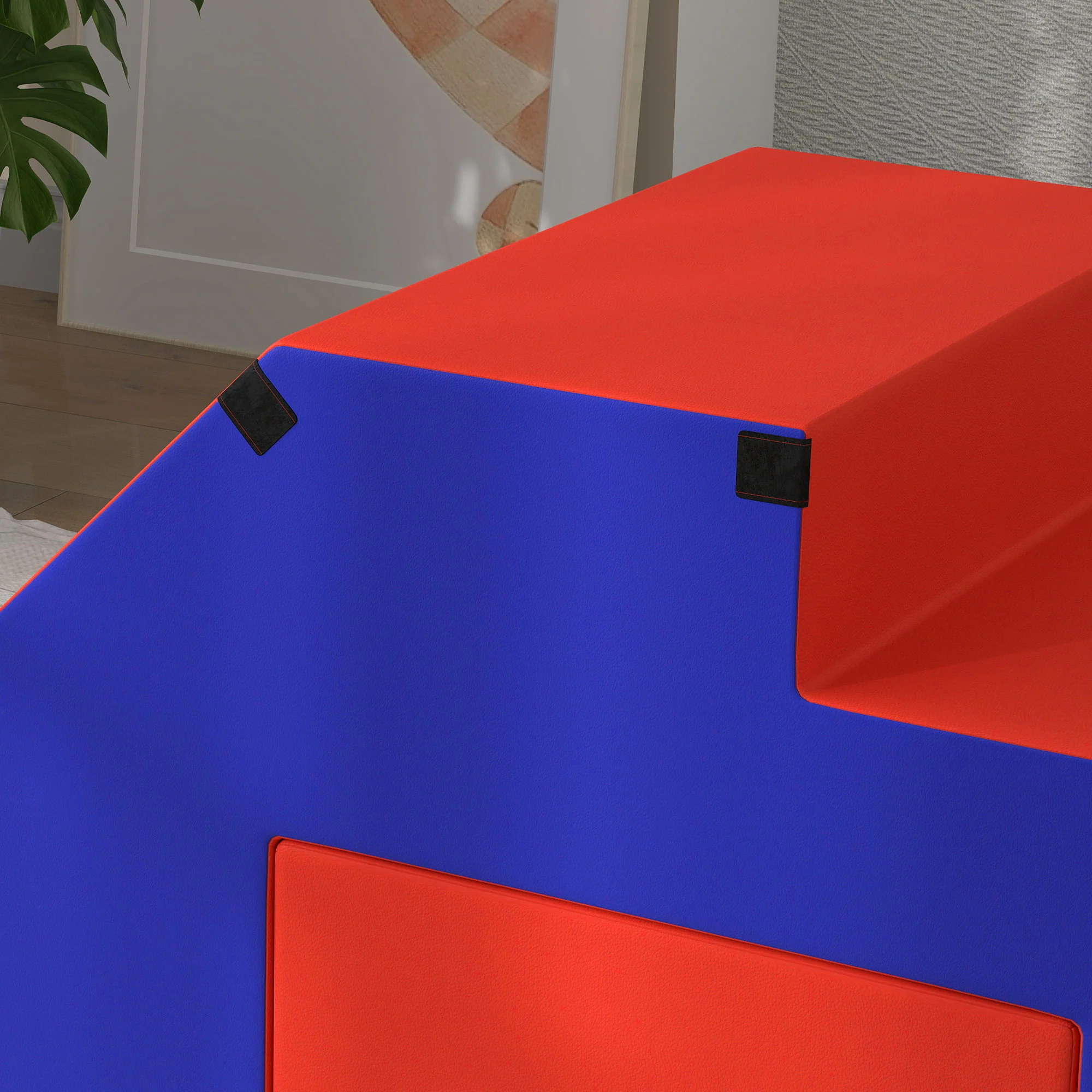 HOMCOM 2-piece Soft Play Set, Baby Foam Climber Block For Toddler, Dark Blue - Image 10