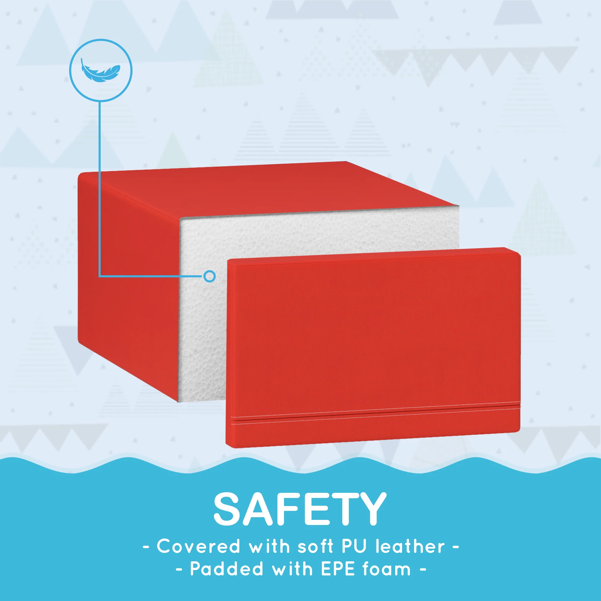 HOMCOM 2-piece Soft Play Set, Baby Foam Climber Block For Toddler, Dark Blue - Image 5