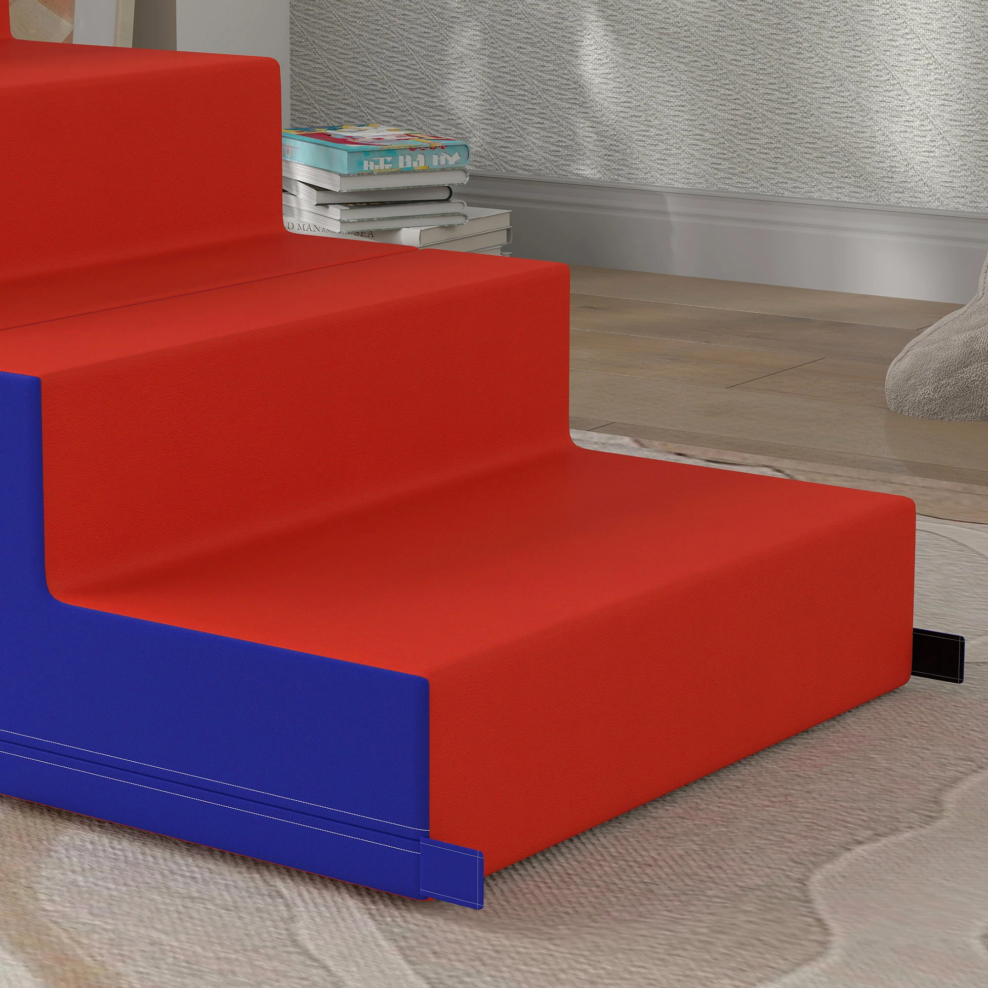 HOMCOM 2-piece Soft Play Set, Baby Foam Climber Block For Toddler, Dark Blue - Image 9