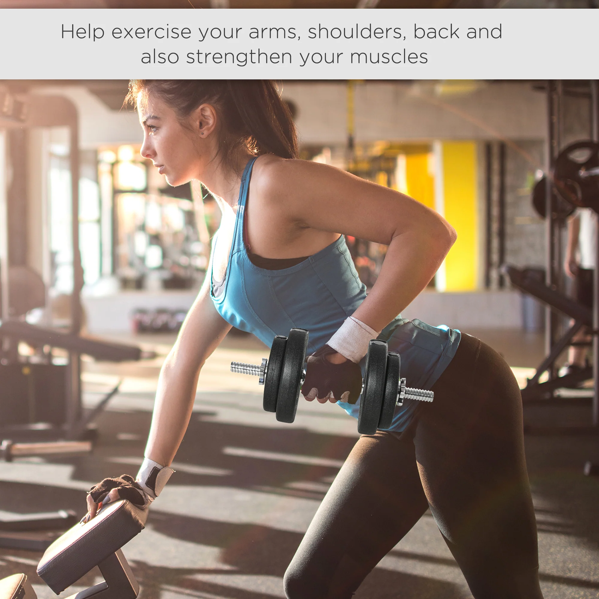 HOMCOM 20KG Adjustable Dumbbells Weight Set Hand Weight For Body Fitness - Image 7