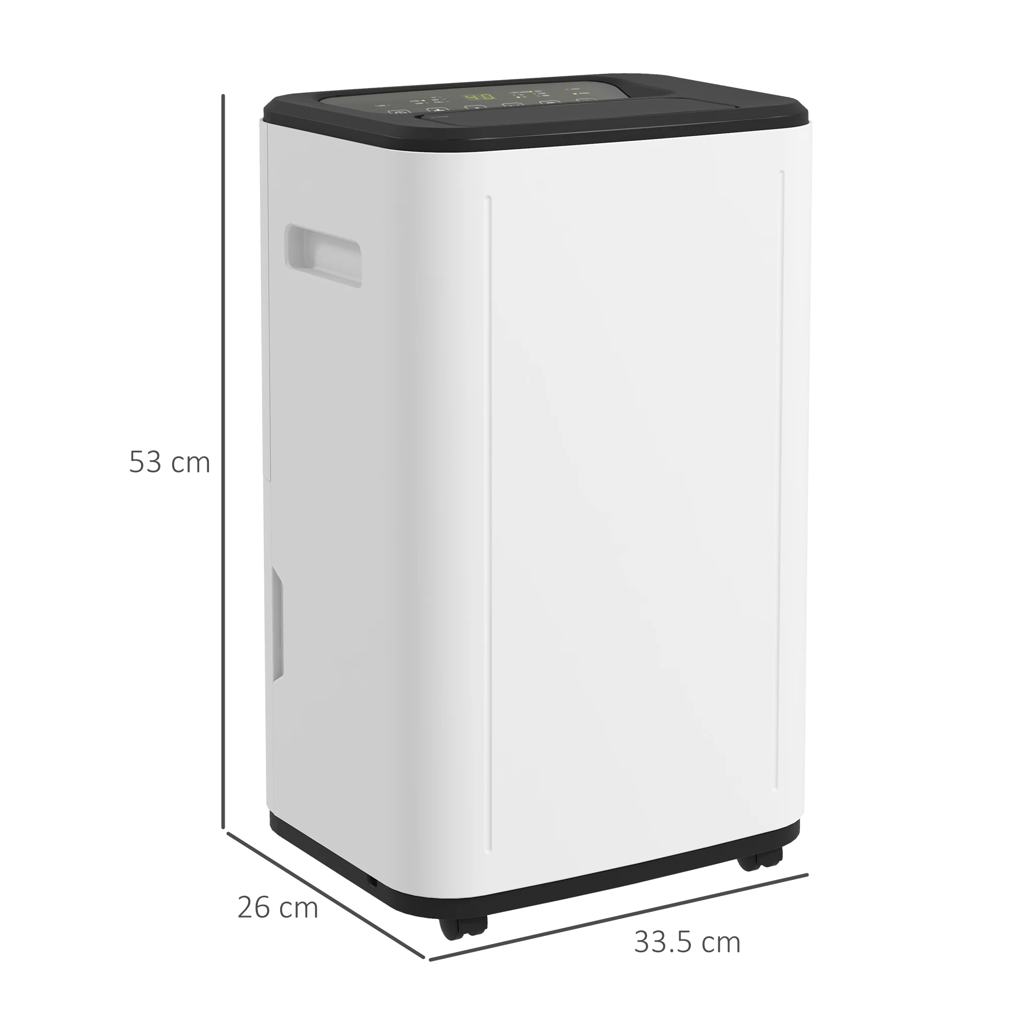 HOMCOM 20L/Day 6L Dehumidifier, Portable Quiet Air Dehumidifier For Laundry - Image 5