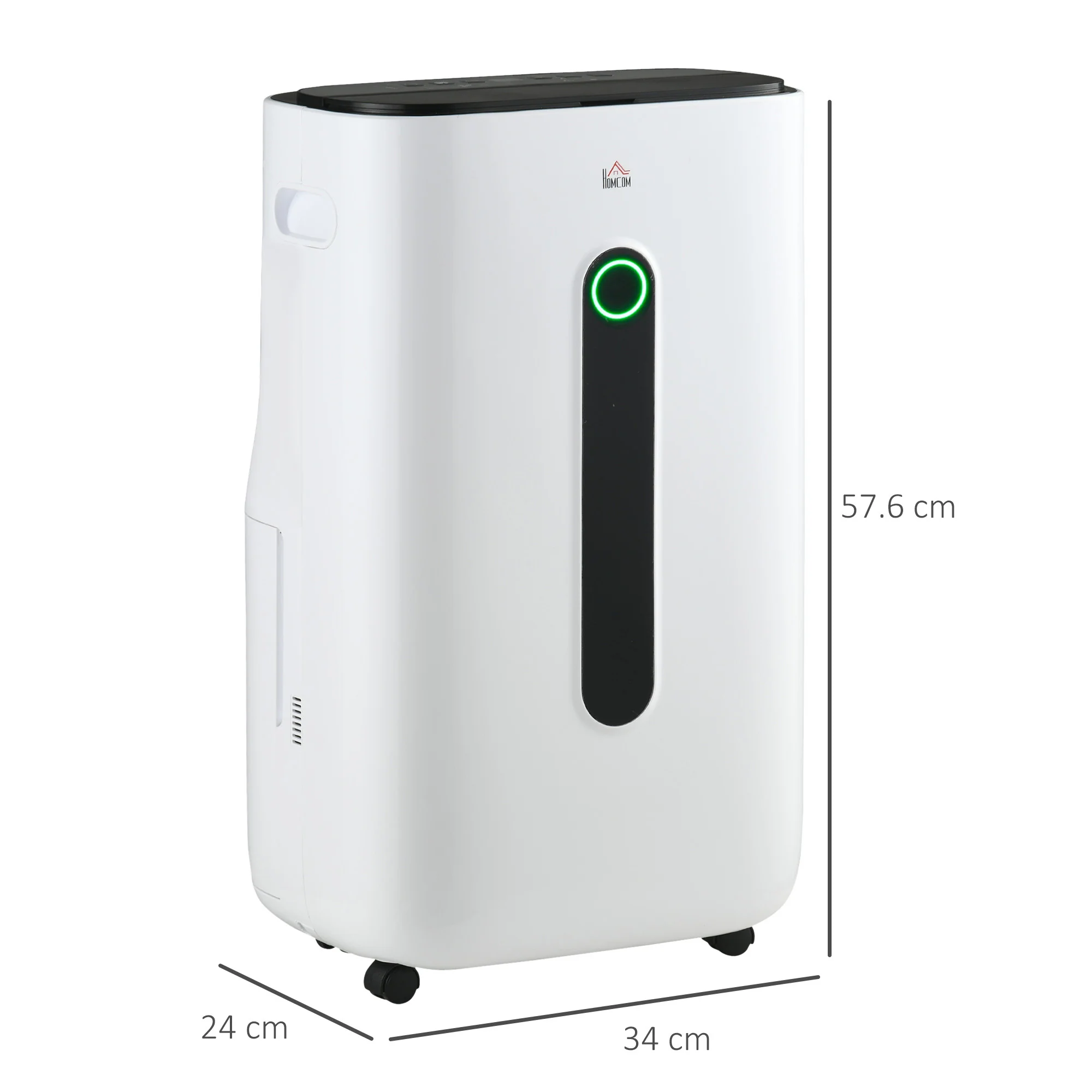 HOMCOM 20L/Day Quiet Air Dehumidifier With Purifier, Timer, For Home Laundry - Image 5