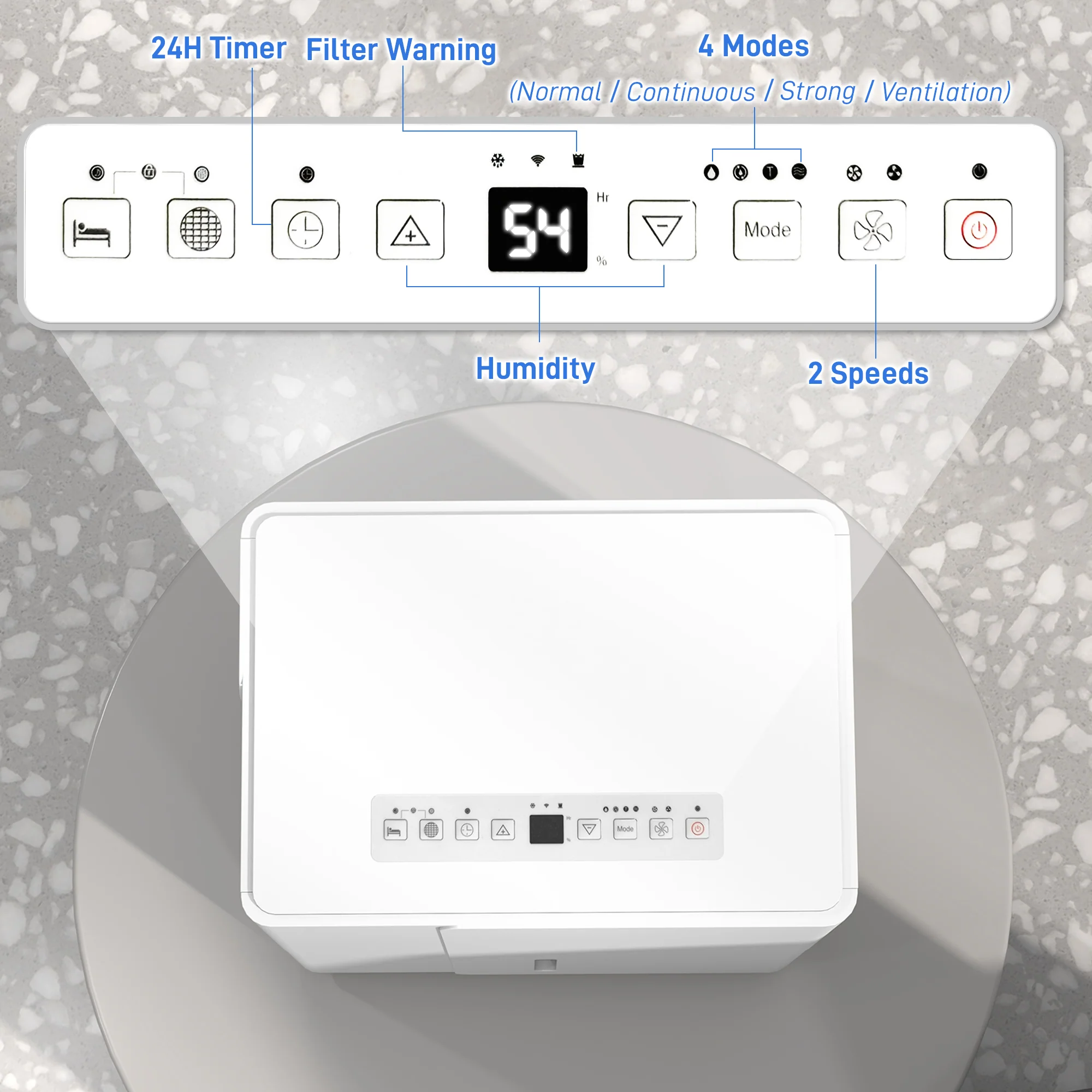 HOMCOM 30L Dehumidifier With Filter, Auto Defrost, For Home Laundry Drying - Image 6