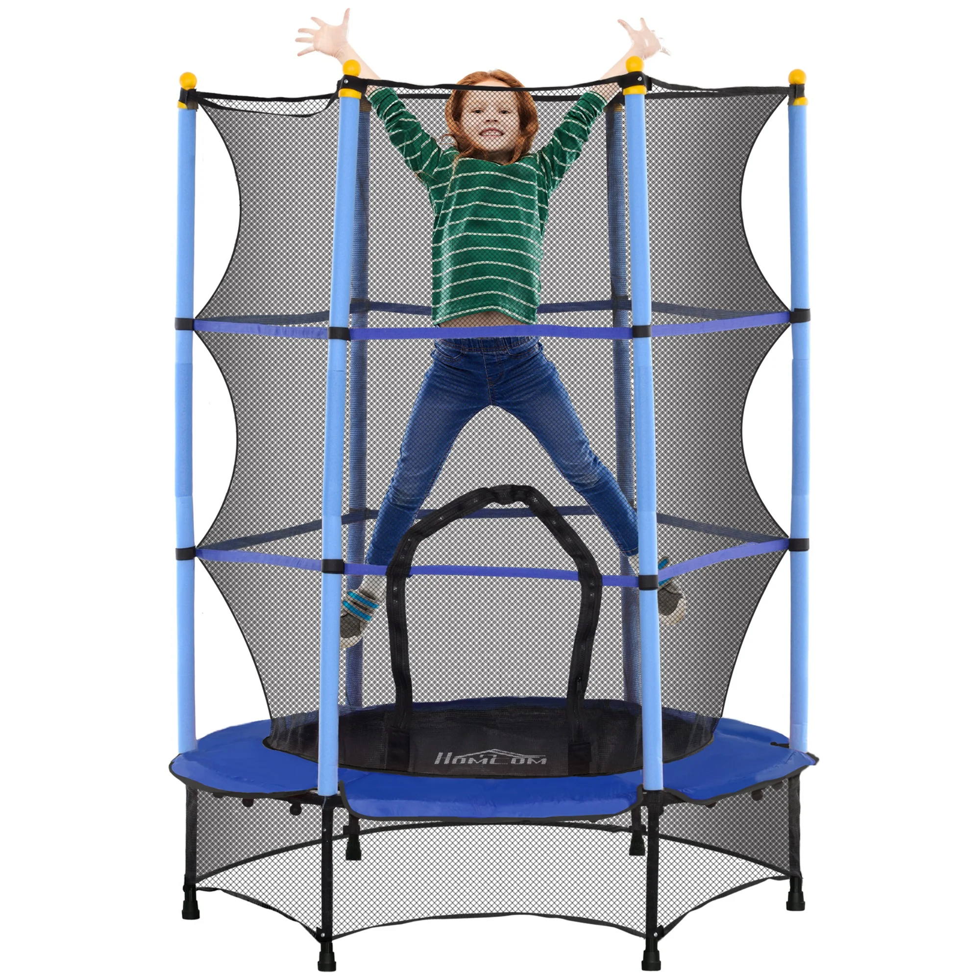 HOMCOM 4.6FT/75 Inch Kids Trampoline With Safety Enclosure, Indoor Outdoor - Image 17