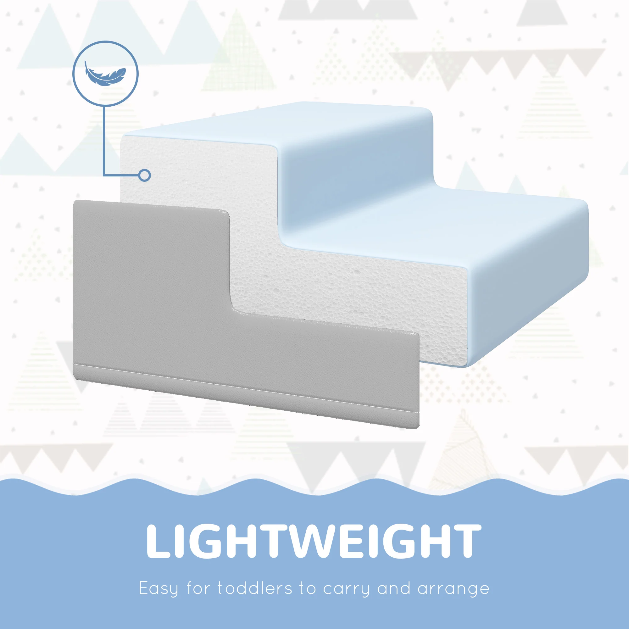 HOMCOM 4-piece Soft Play Set, Baby Foam Block Toy Toddler 1-3 Years, Blue - Image 4