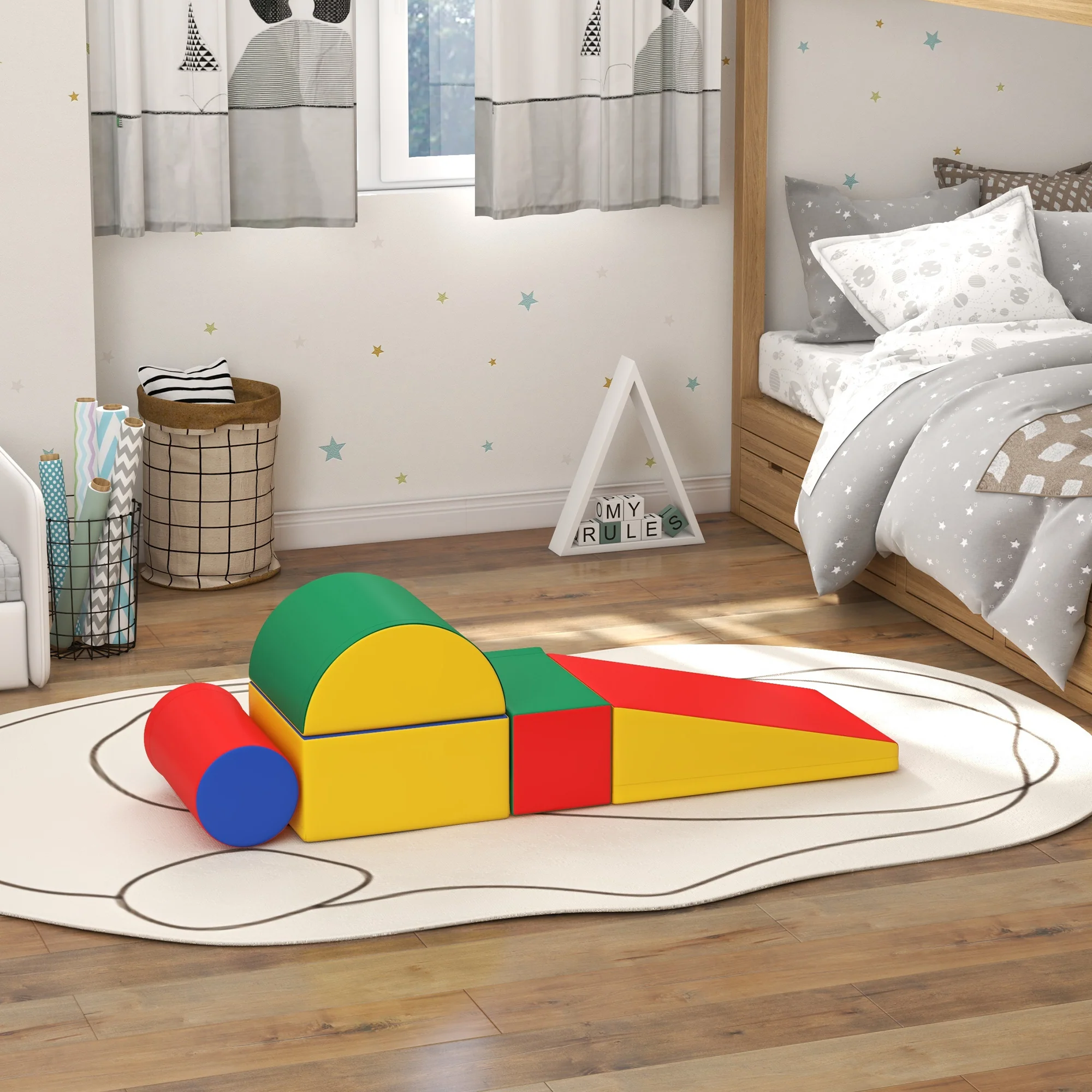 HOMCOM 5 Piece Soft Safe Foam Playset Climb And Crawl Activity Toy For Toddler - Image 8