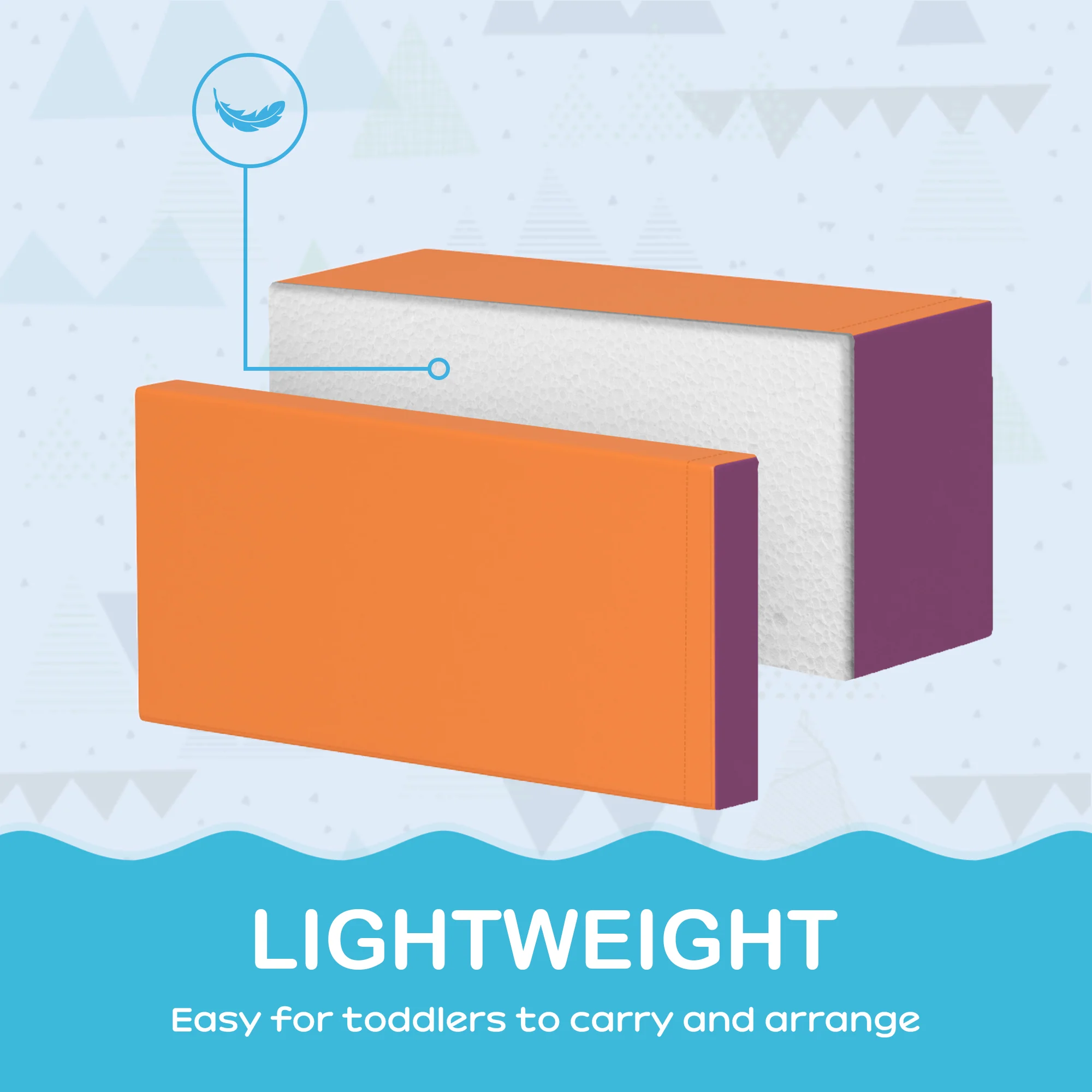 HOMCOM 7 Pcs Kids Soft Foam Puzzle Play Blocks Set Learning Toy Blue - Image 6