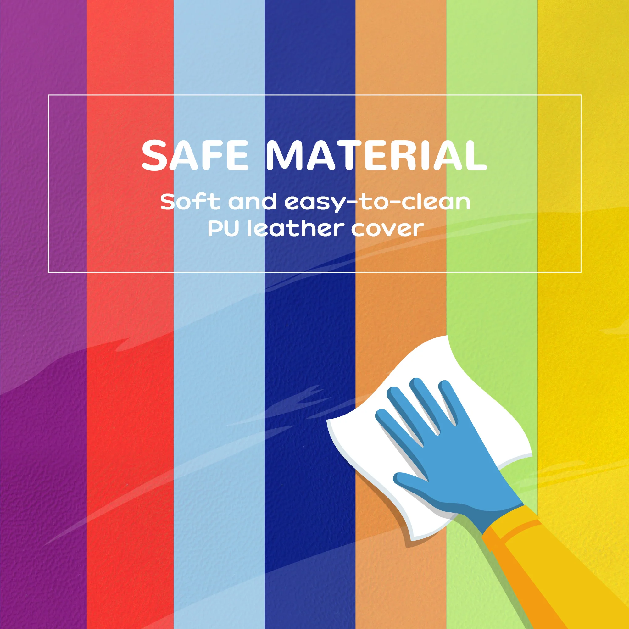 HOMCOM 7 Pcs Kids Soft Foam Puzzle Play Blocks Set Learning Toy Blue - Image 7