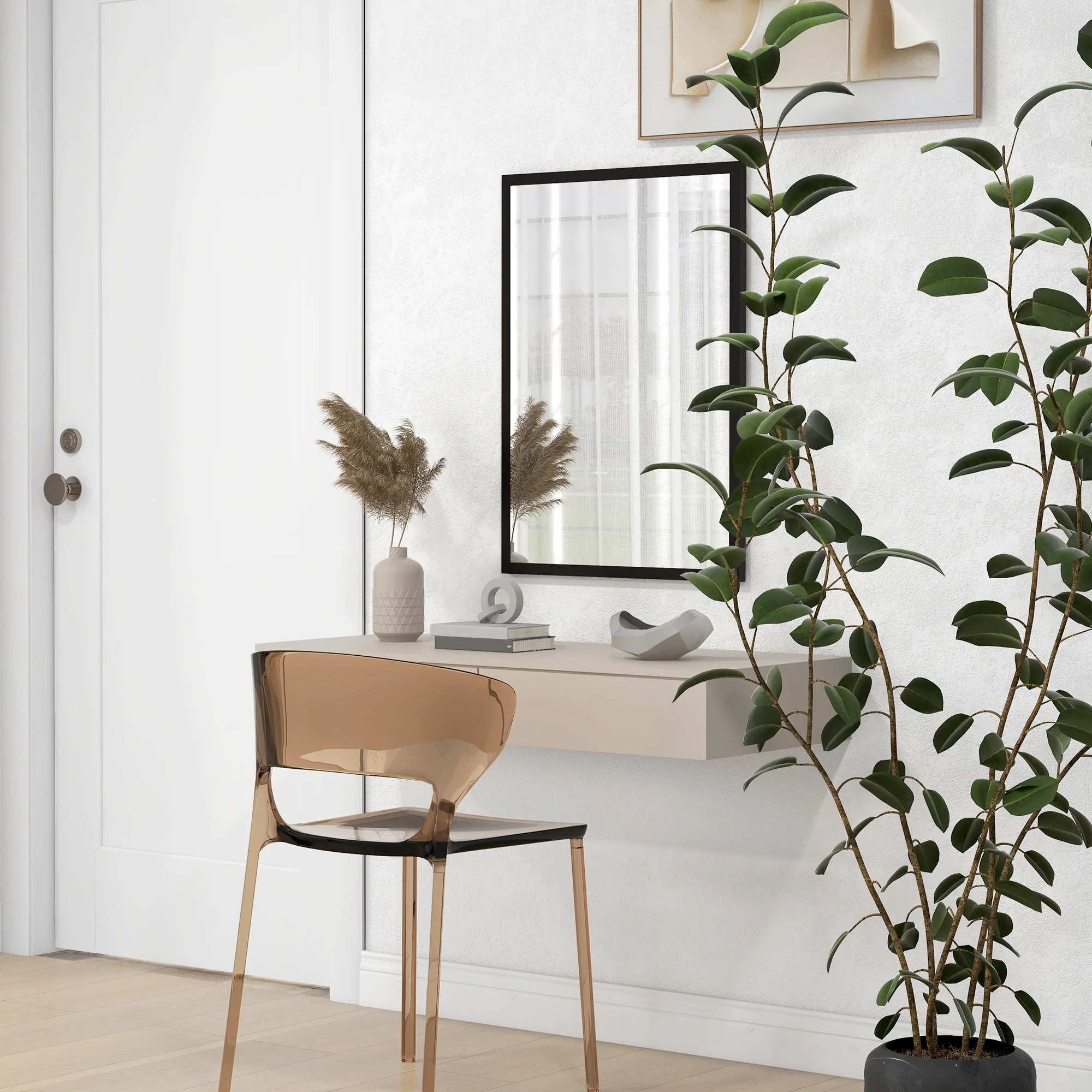 HOMCOM 70x50cm Wall Bathroom Mirror For Home Decor, Vanity Mirror, Black - Image 9