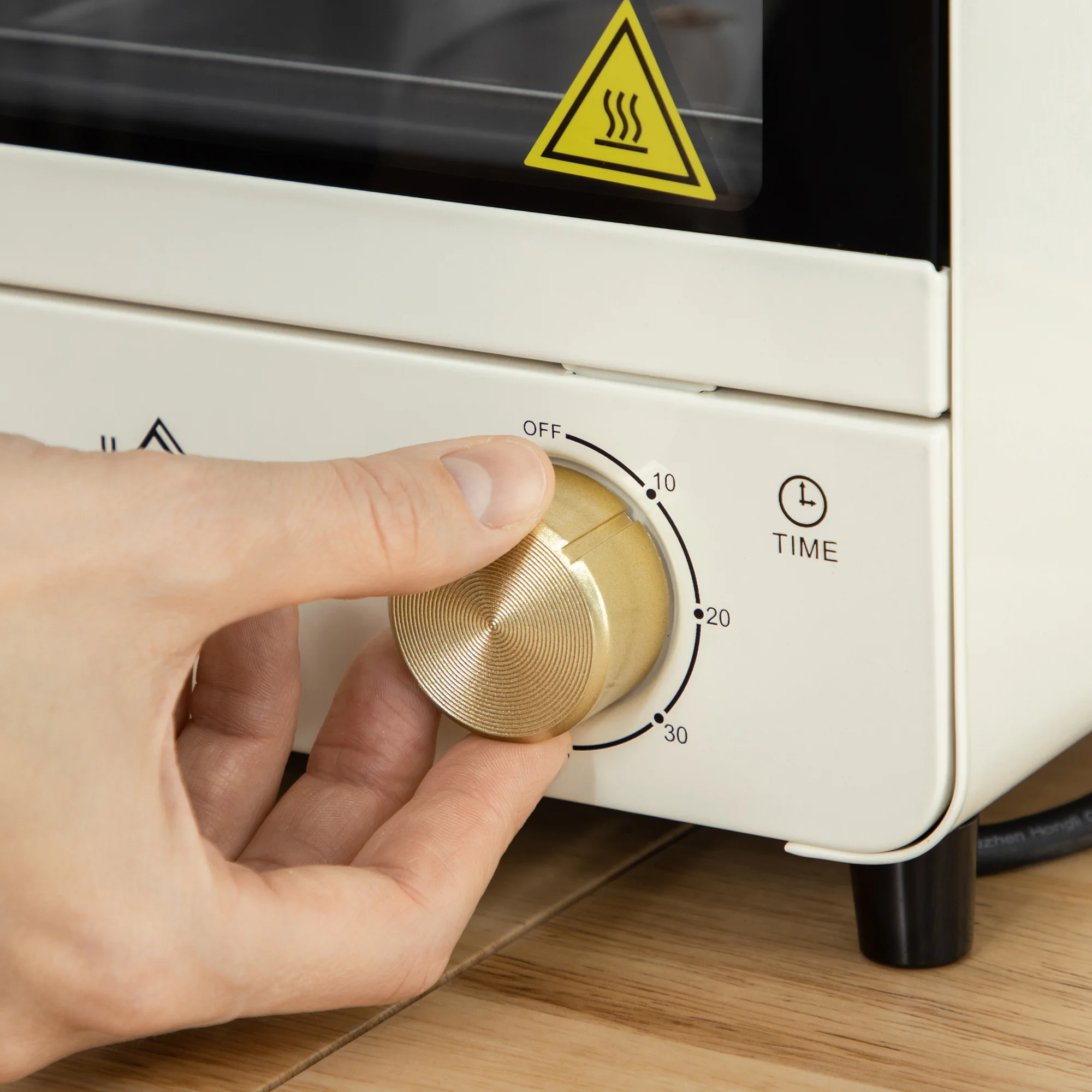 HOMCOM Convection Mini Oven, 15 Litres Electric Oven And Grill With 60-230 Degrees Adjustable Temperature, 60 Minute Timer, Include Baking Tray, Wire Rack And Crumb Tray, 1000W, Cream White - Image 8