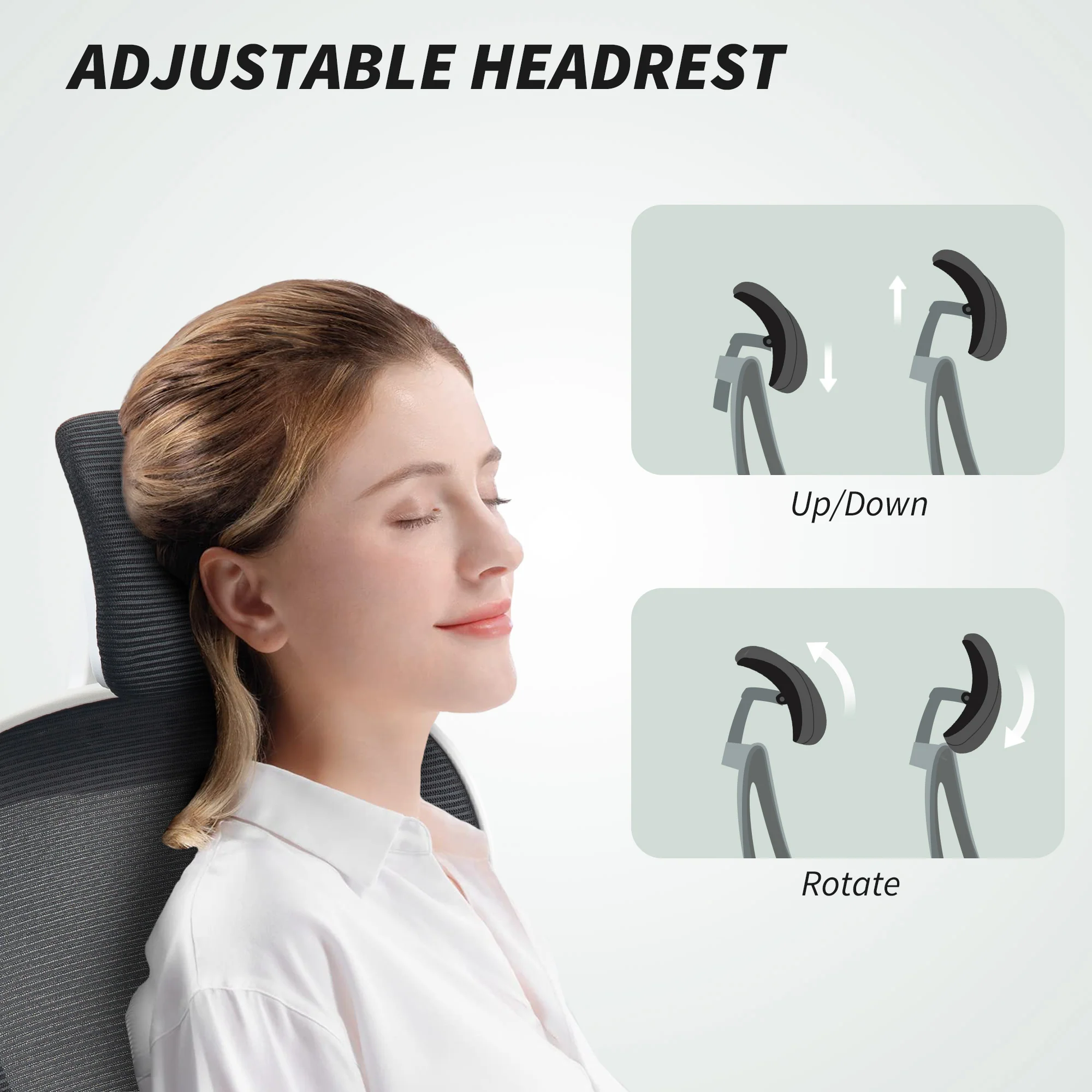 HOMCOM Executive Mesh Office Chair with Headrest, Lumbar Support - Image 6