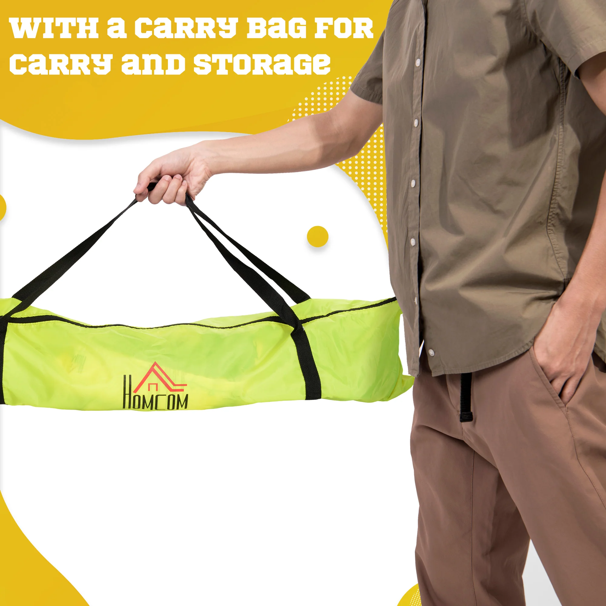 HOMCOM Football Goal Folding Outdoor with All Weather Net 6'x3' Yellow - Image 4