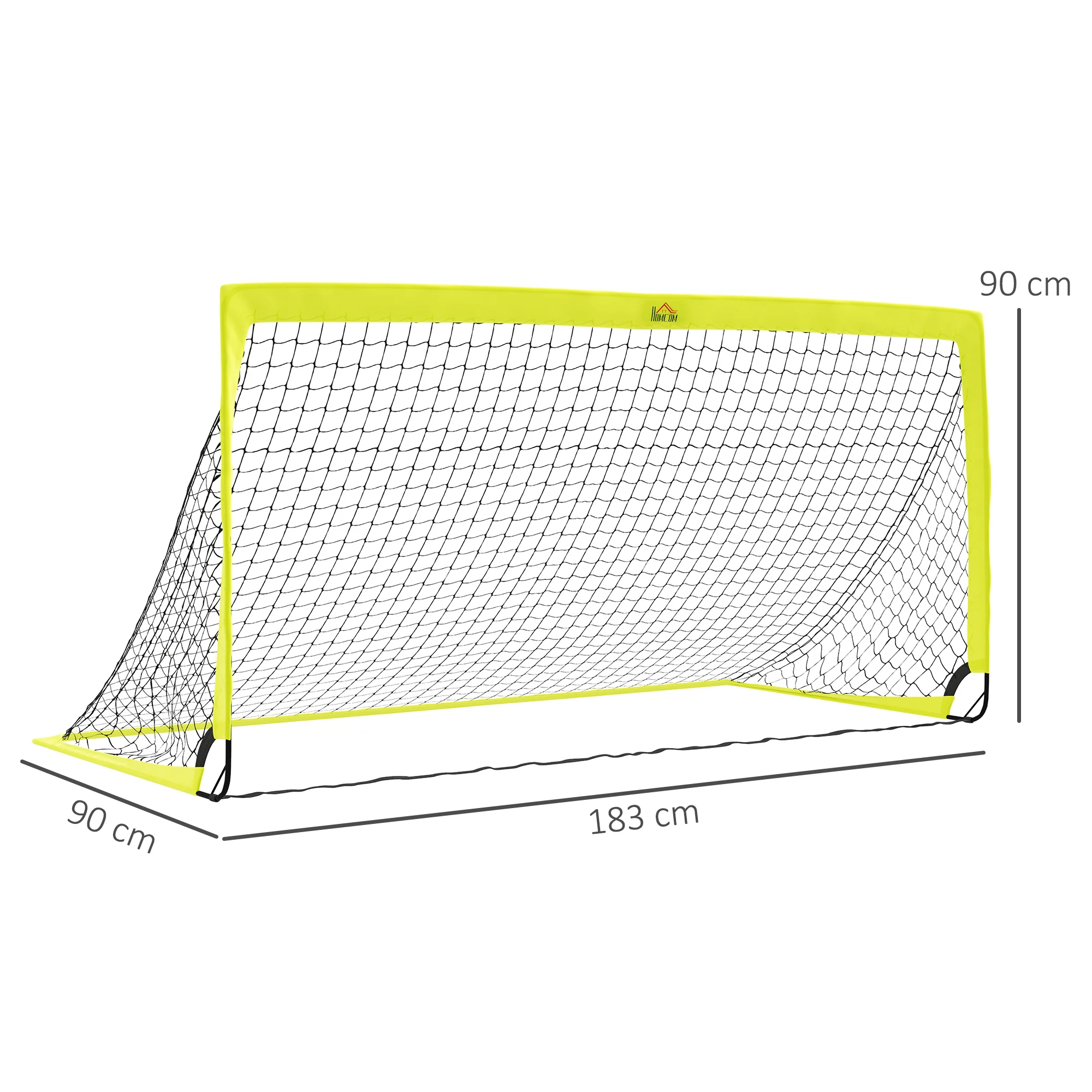 HOMCOM Football Goal Folding Outdoor with All Weather Net 6'x3' Yellow - Image 5