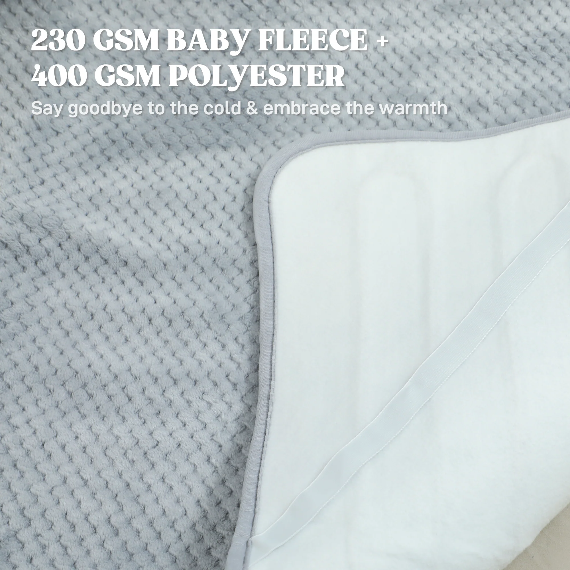 HOMCOM Heated Throw With Ultra Soft Velvet, Electric Blanket, Grey - Image 3