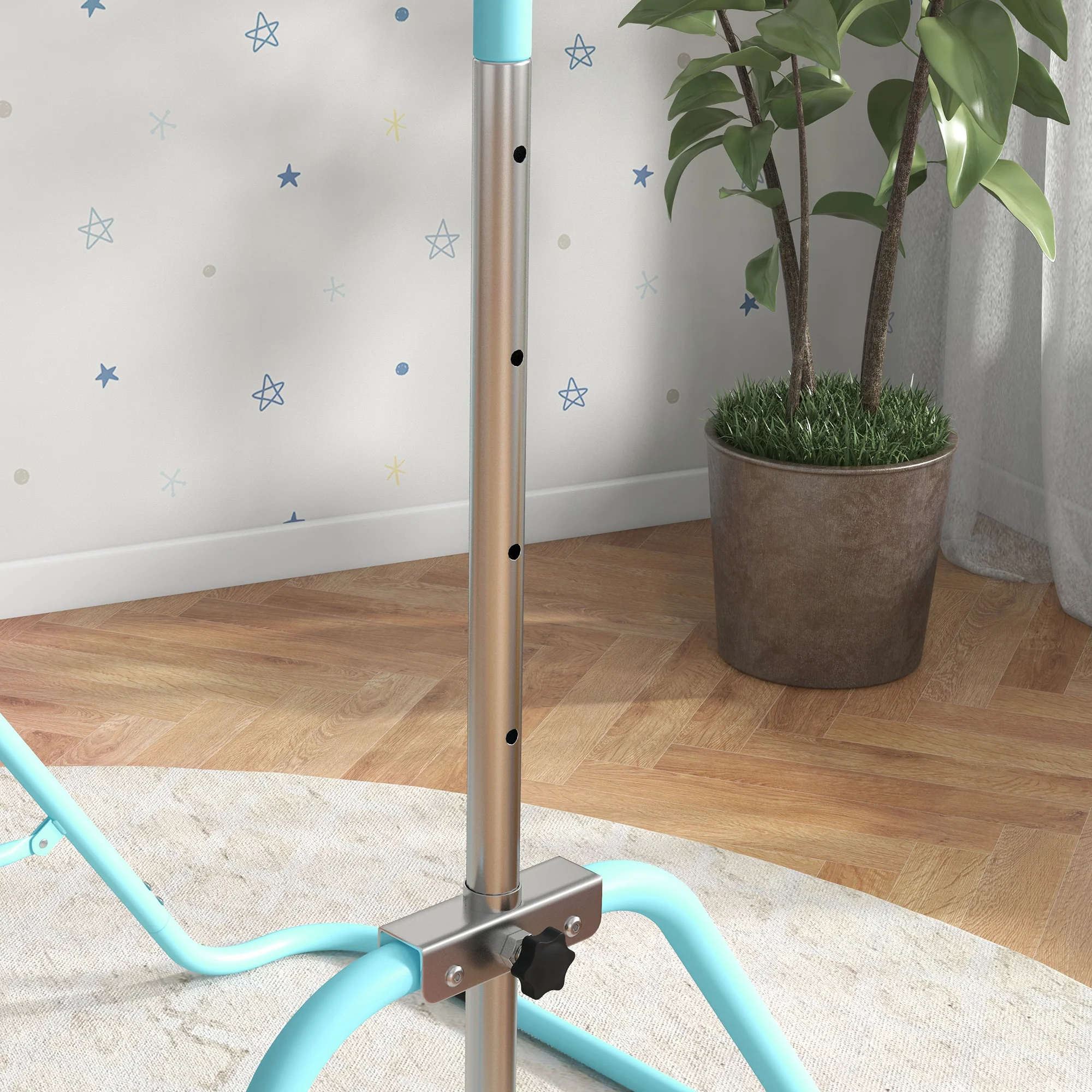 HOMCOM Kids Pink Gymnastic Bar W/ Adjustable Height, Foldable Training Bar - Image 18