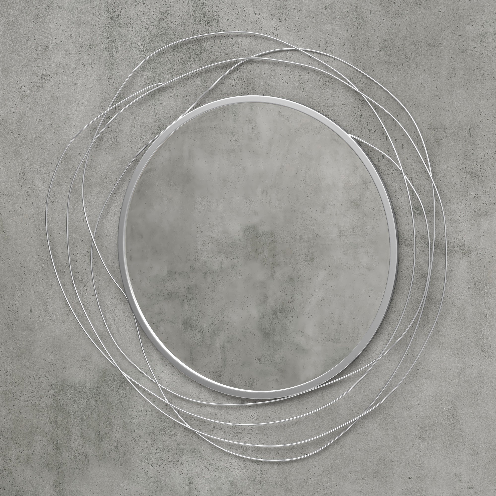 HOMCOM Metal Wall Art 65cm Round Mirror For Living Room Dining Room Silver - Image 9