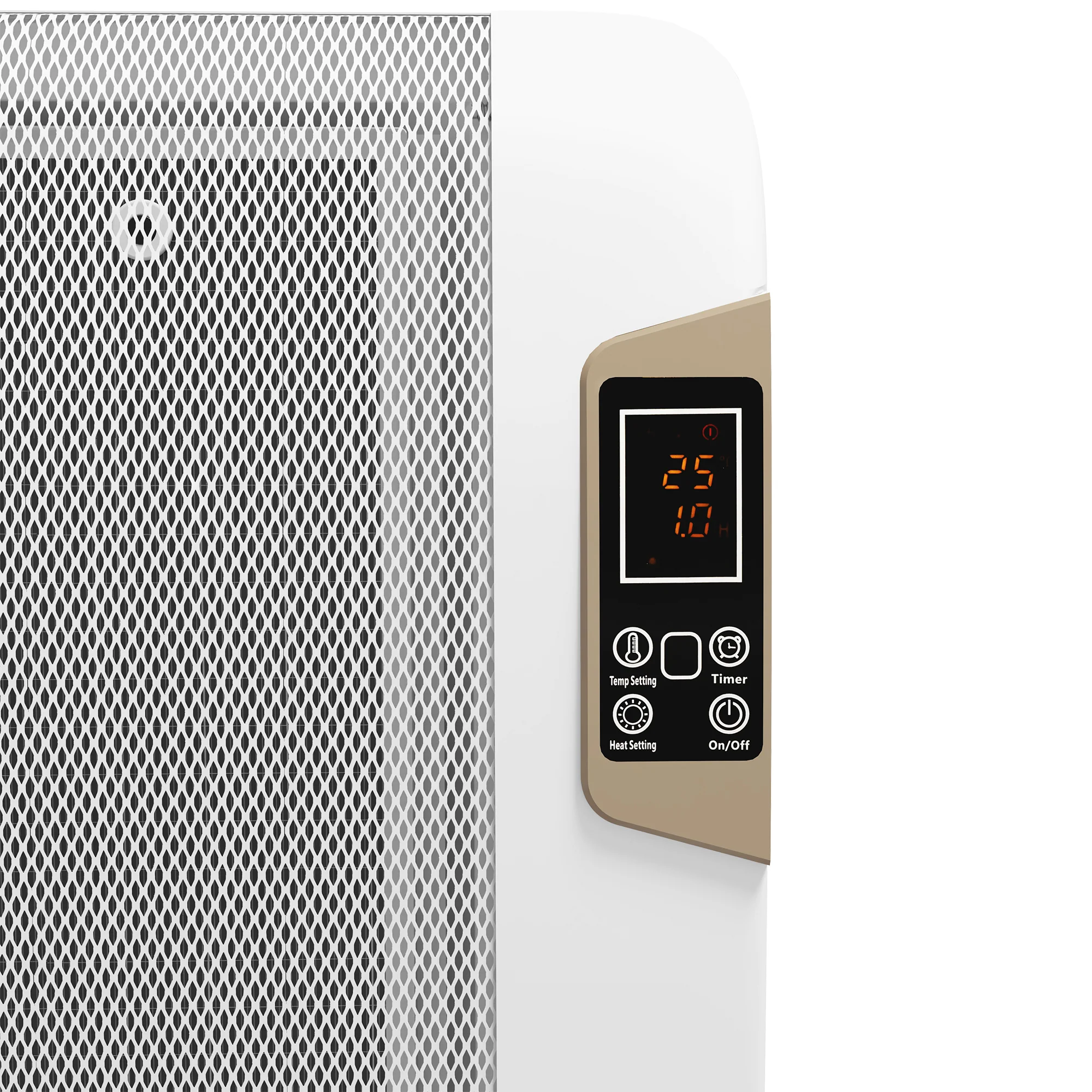 HOMCOM Mica Electric Space Heater, Portable Heater, 2 Heat Settings, White/Grey - Image 8