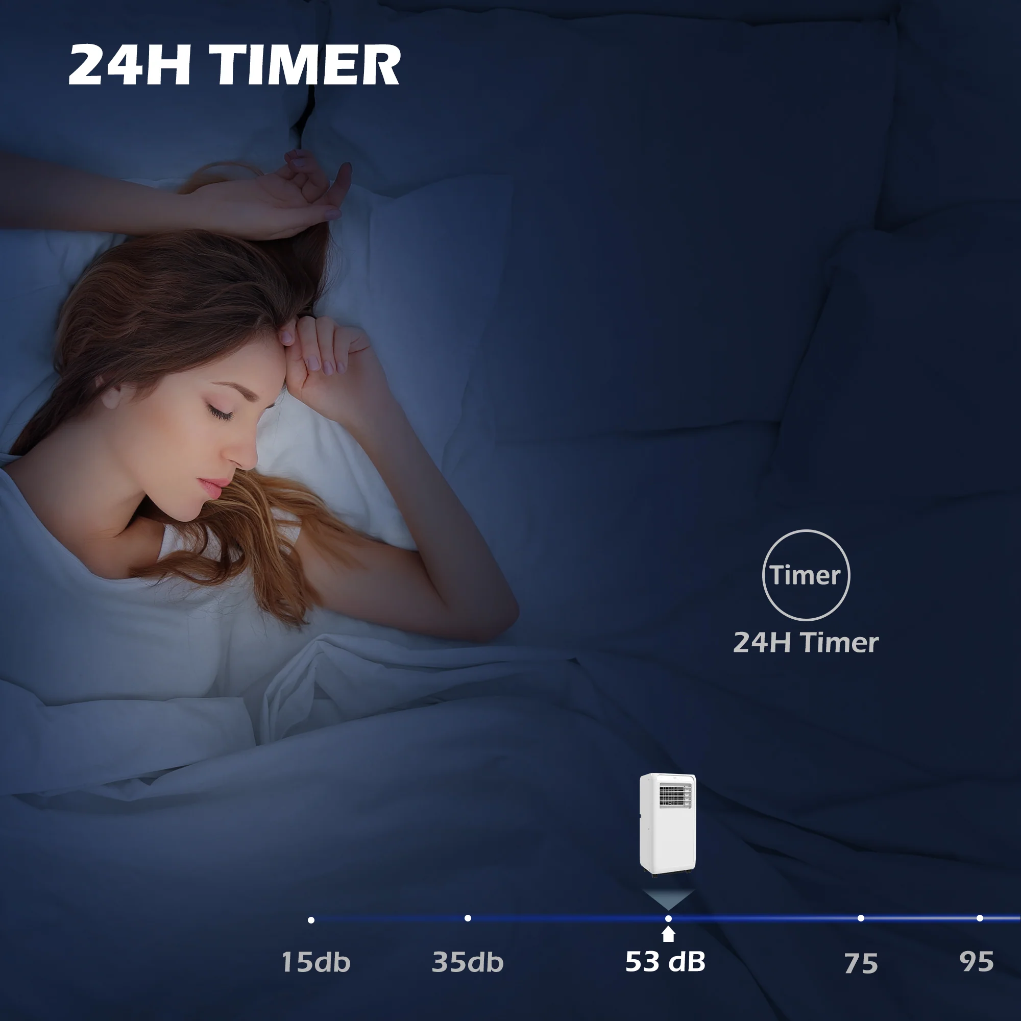 HOMCOM Portable Air Conditioner, Dehumidifier, Timer - Image 13