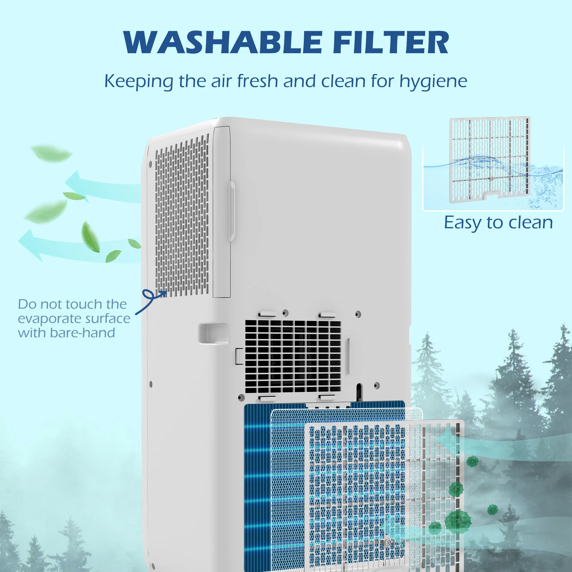 HOMCOM Portable Air Conditioner, Dehumidifier, Timer - Image 15