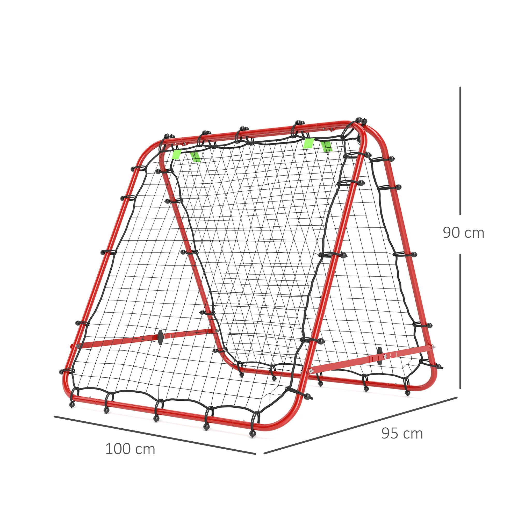 HOMCOM Rebounder Net Football Target Goal with Adjustable Angles, Red - Image 5