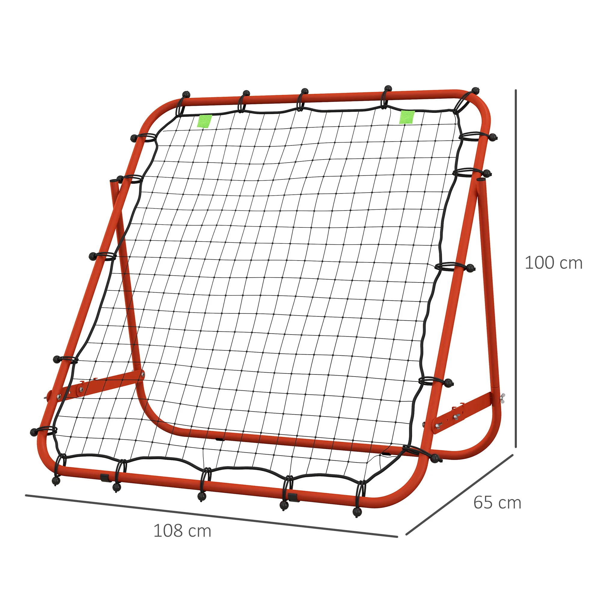 HOMCOM Rebounder Net Kids Adults Football Training Aid Adjustable Red - Image 5