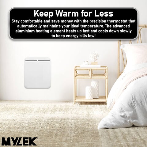 MYLEK Electric Panel Heater - Wall Mounted Or Free Standing 2000w - Image 8