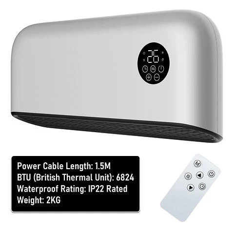 MYLEK Over Door Heater 2000W Wall Mounted Indoor Overdoor Hot Air Downflow Curtain White - Image 18