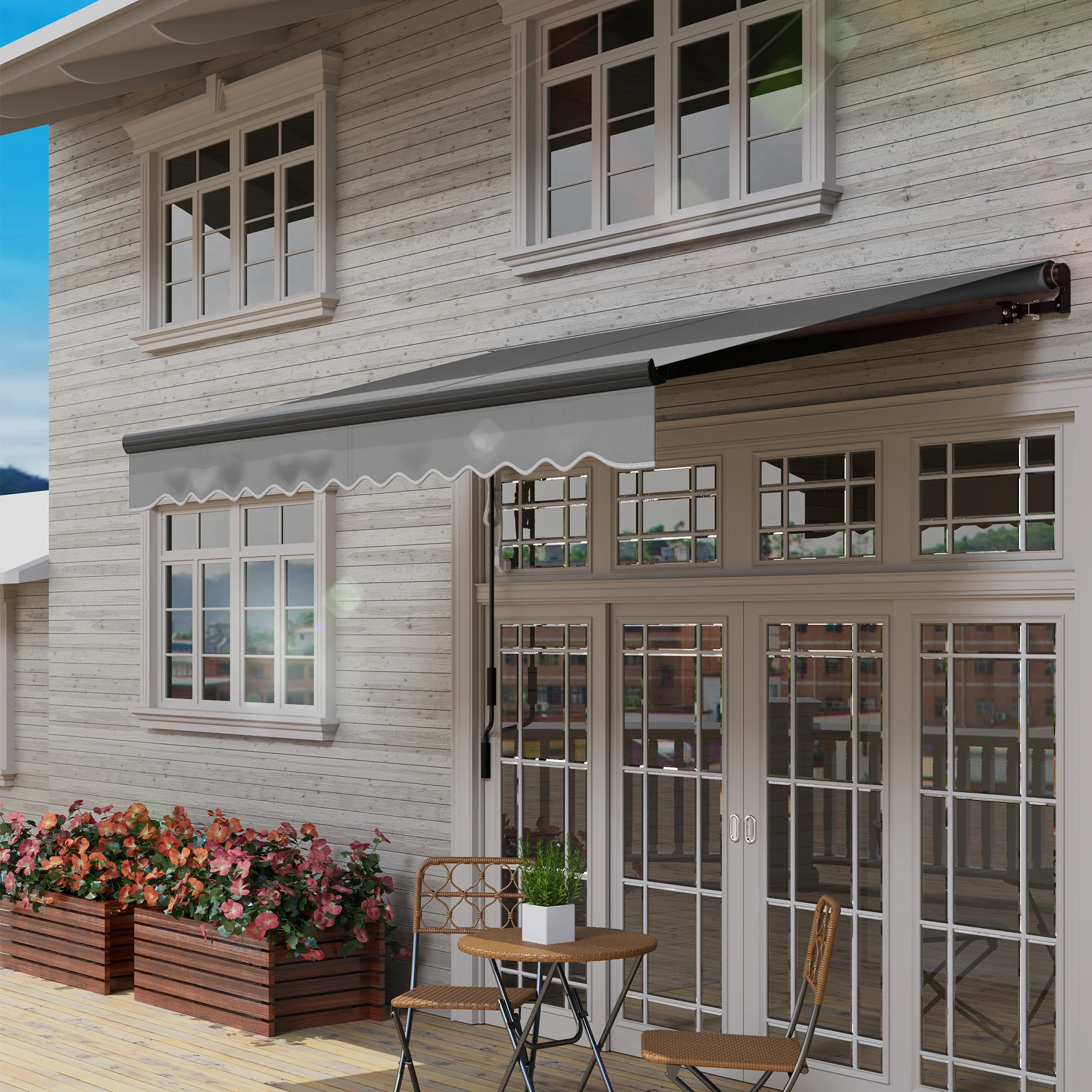 Outsunny 2.5 X 2m Electric Awning With LED Light And Remote Controller - Image 18