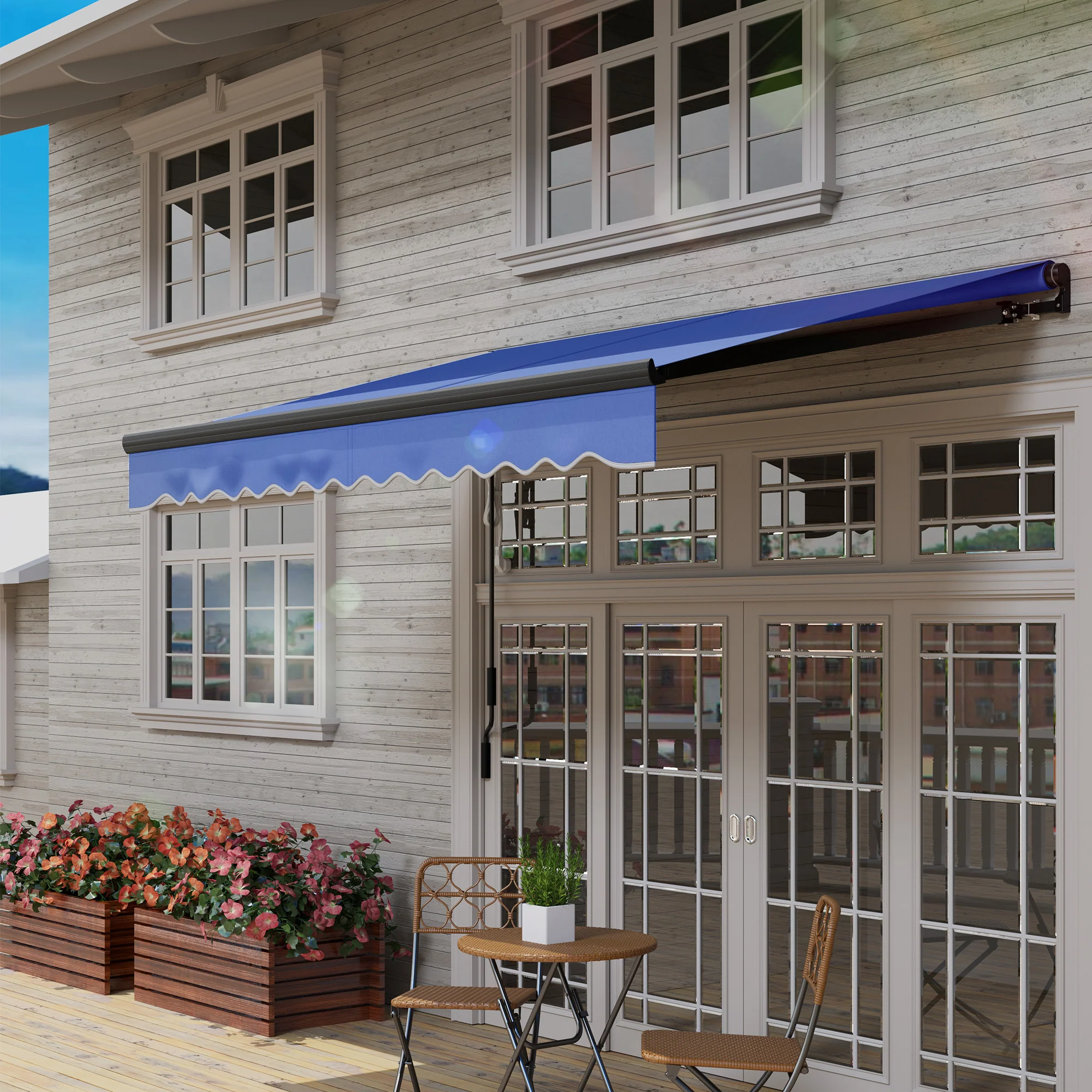 Outsunny 3 X 2.5m Electric Awning With LED Light And Remote Controller - Image 9