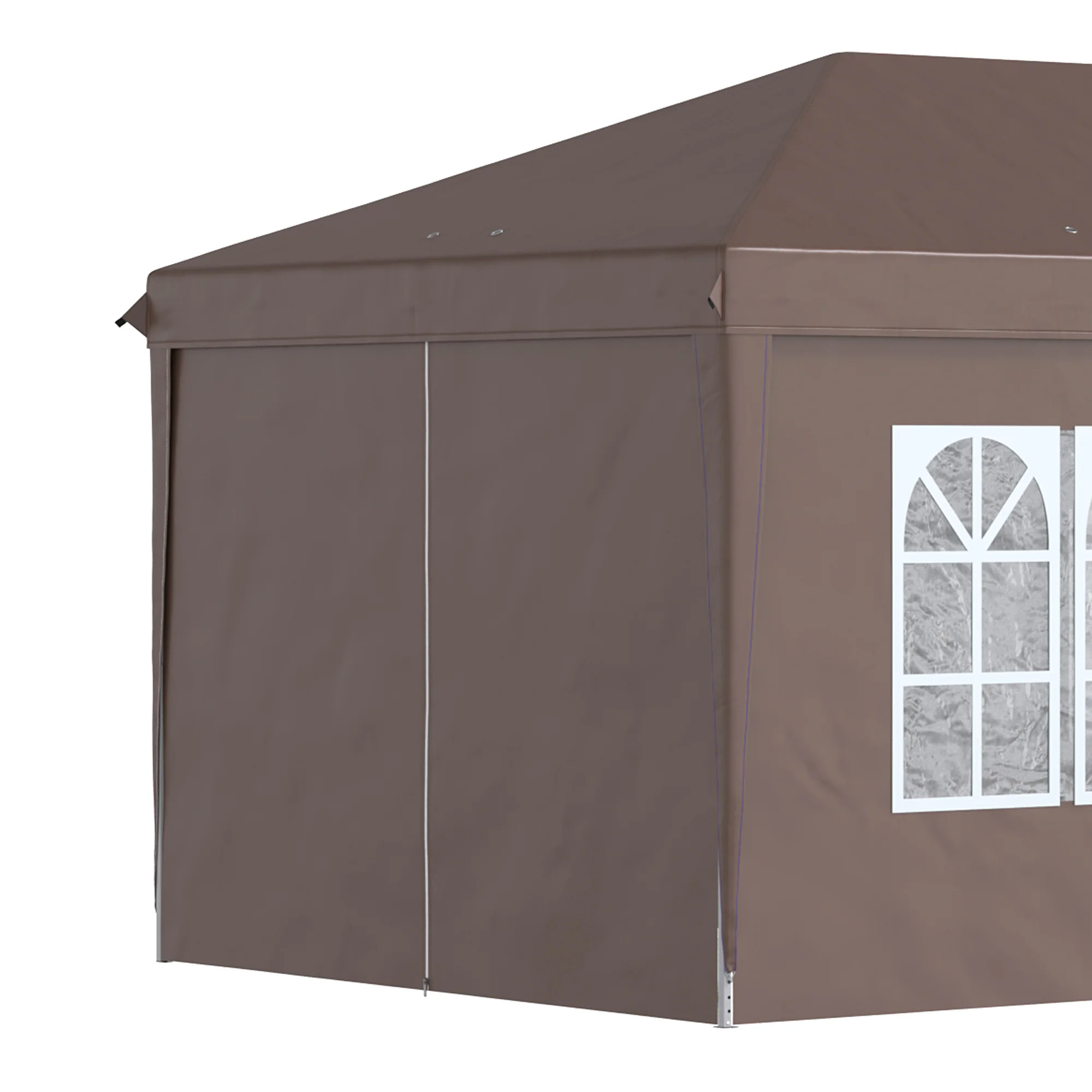 Outsunny 3 x 6m Pop Up Gazebo Height Adjustable Party Tent w/ Storage Bag Brown - Image 9