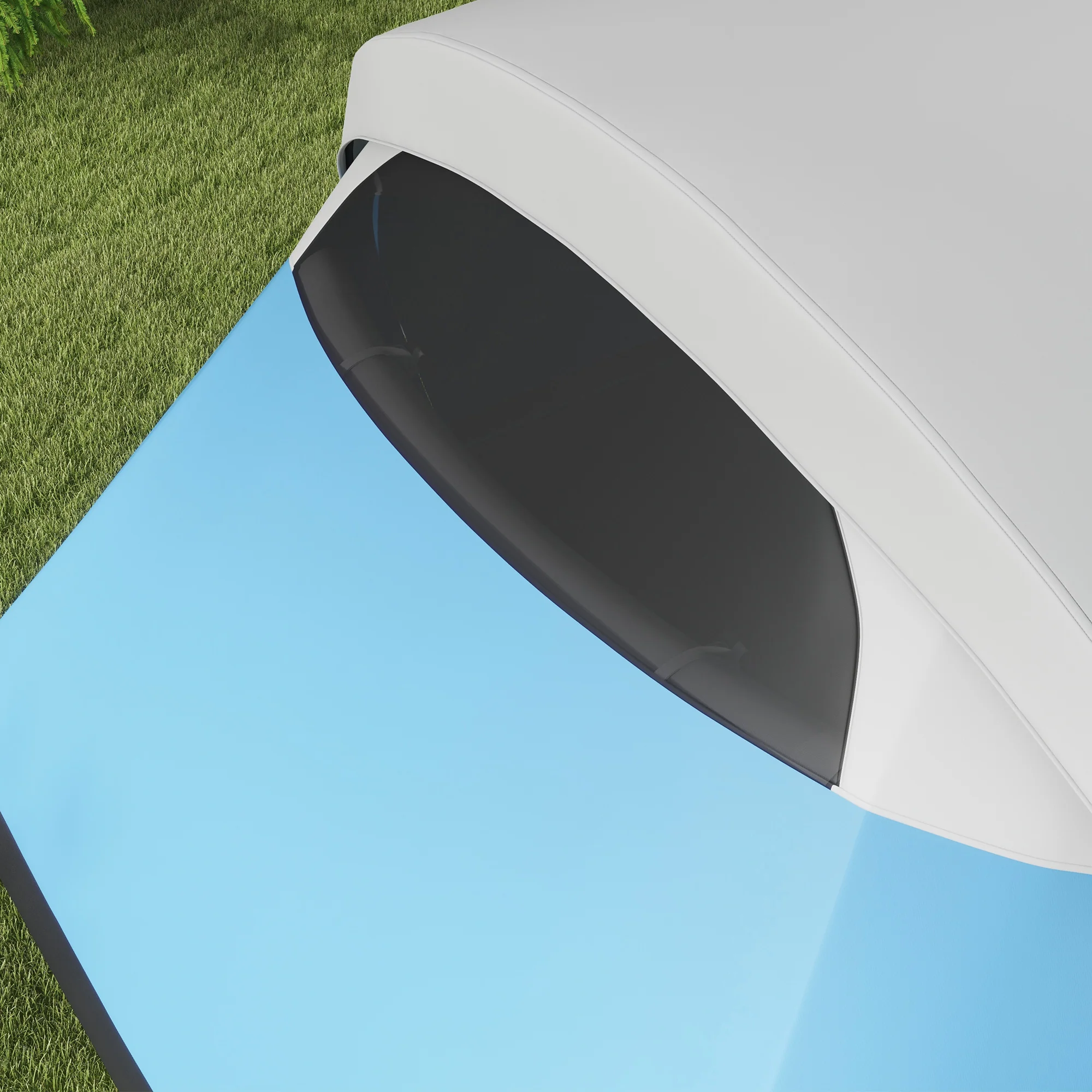 Outsunny 3000mm Waterproof Camping Tent w/ Porch & Sewn in Groundsheet, Blue - Image 9