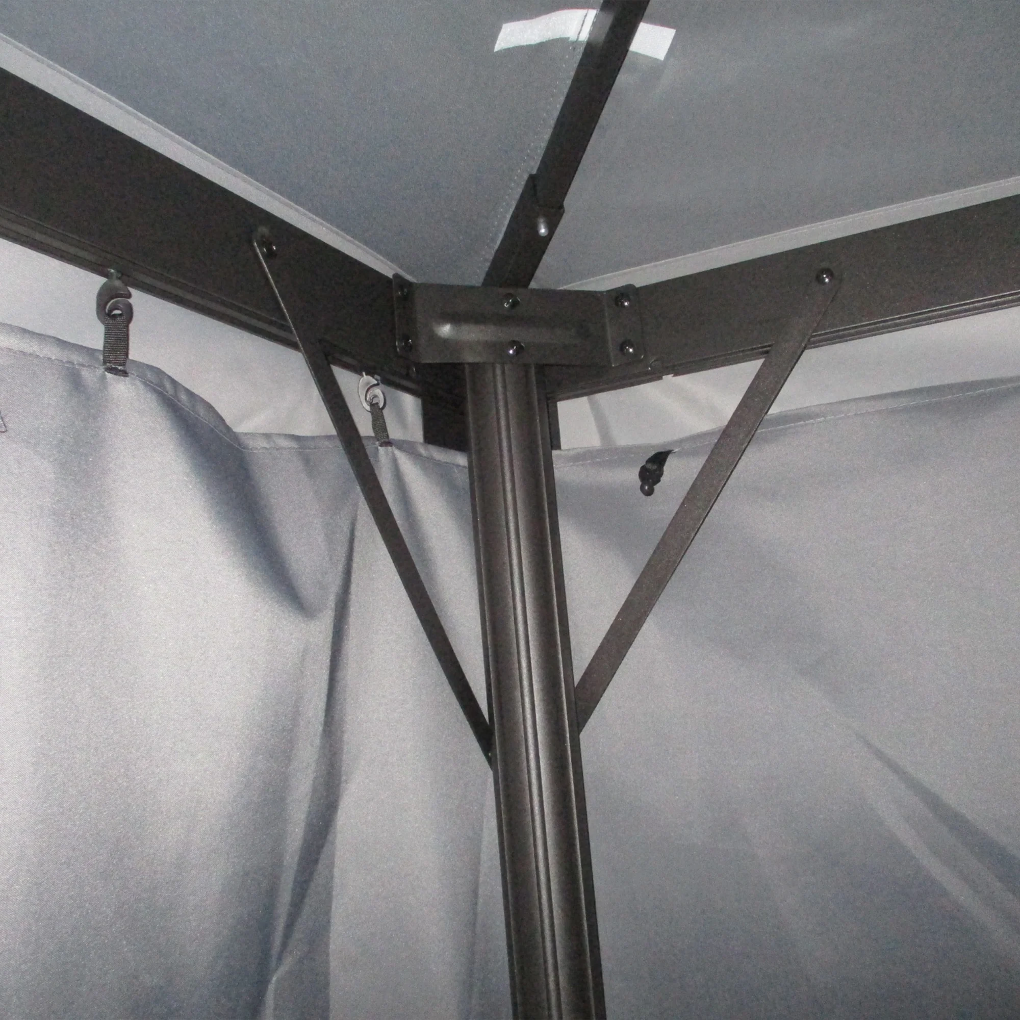 Outsunny 3x4m 2-Tier Gazebo Aluminium Garden Marquee Party Tent Light Grey - Image 8